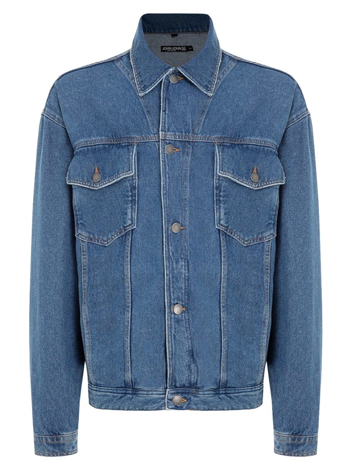 Vista principal Jaqueta John John Jeans Masculina Moroni Médio John John azul