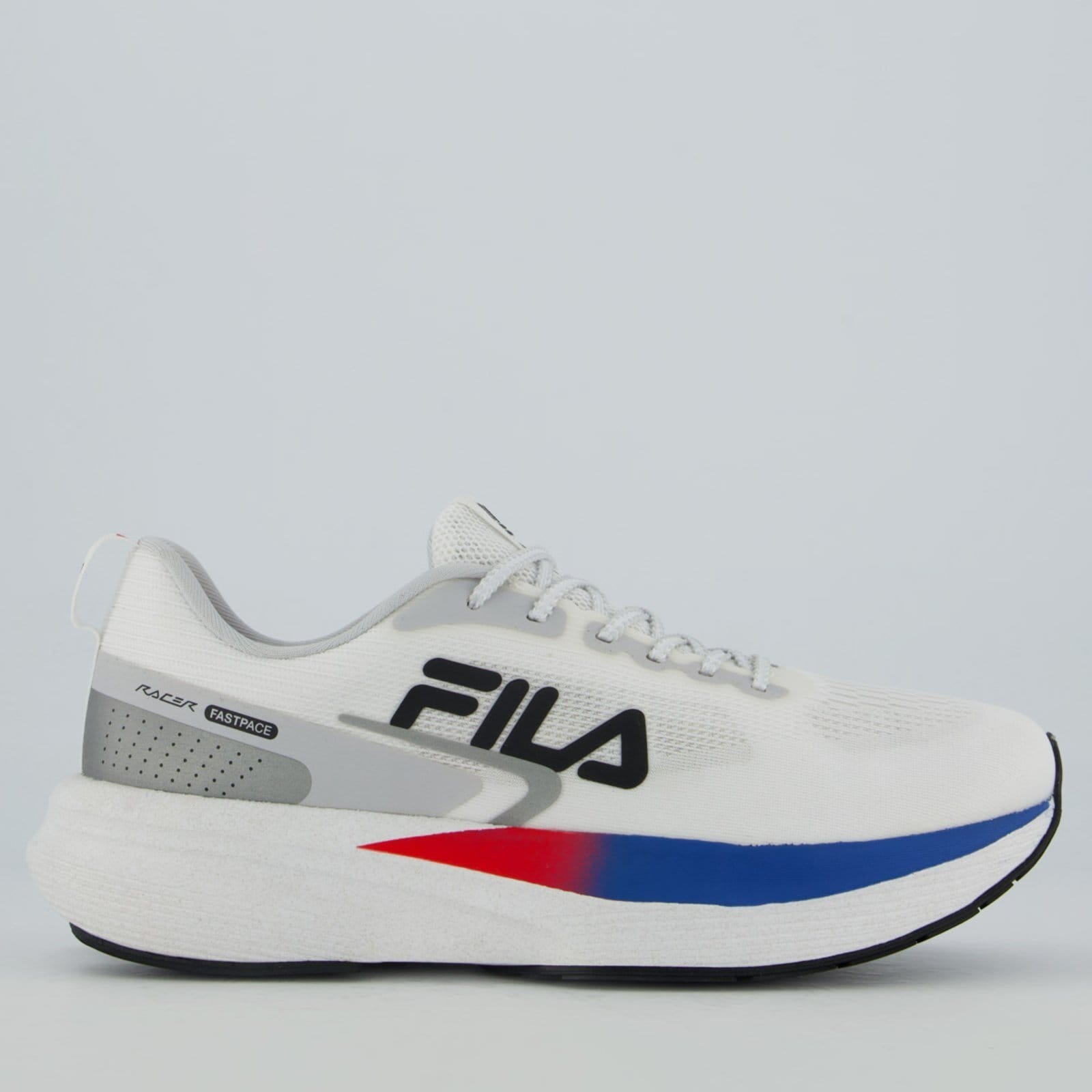 Vista principal Tênis Fila Racer Fastpace Feminino Branco e Azul Fila branco azul