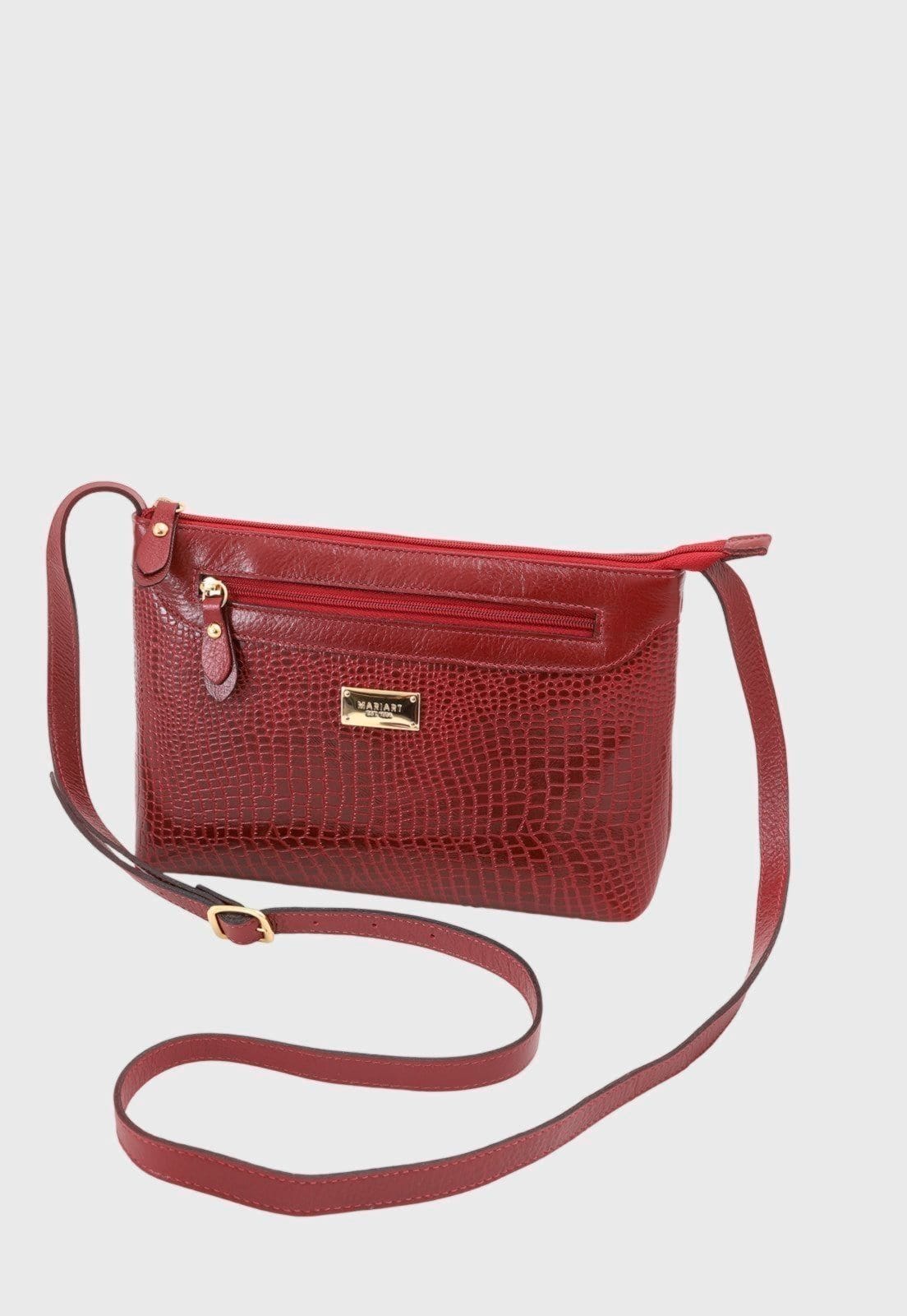 Vista 2 Bolsa Transversal Couro Mariart 2193MRT Vermelha Mariart vermelho