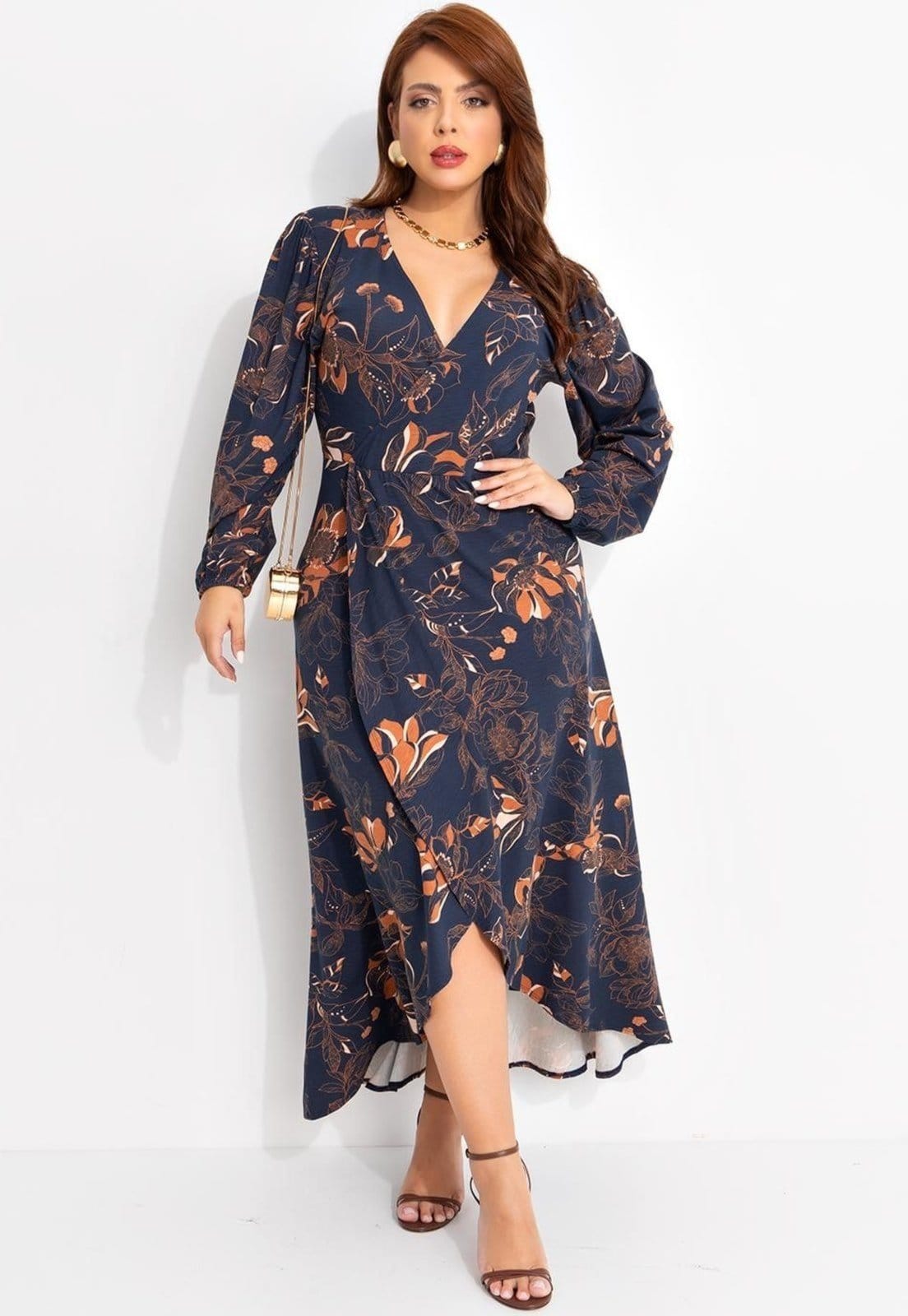 Vestido Em Malha De Viscose Floral ArtÁstico