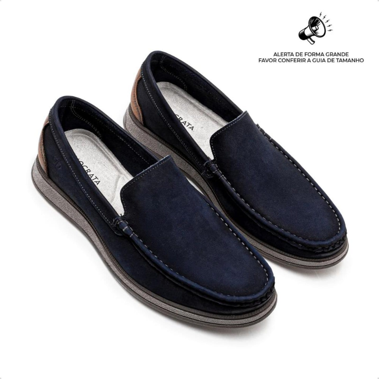 Vista 2 Mocassim de Couro Democrata Masculino Nash 252301 DEMOCRATA azul marinho