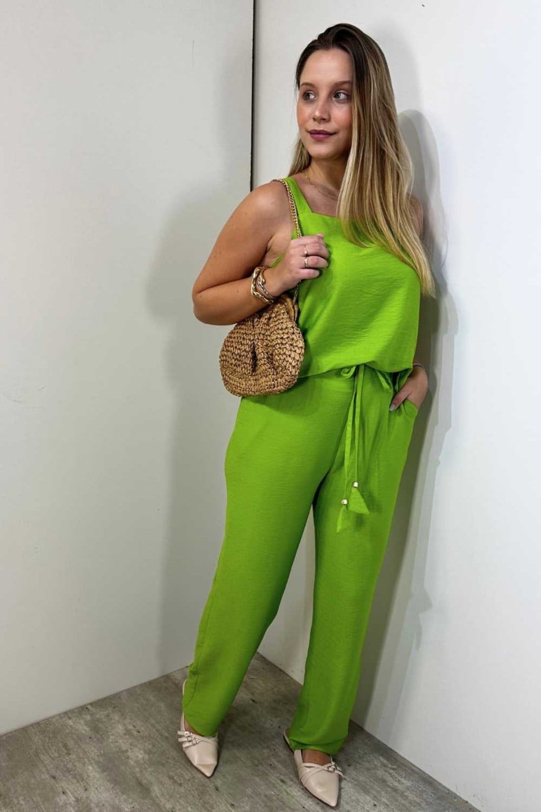 Calça Vanibele Crepe Limão