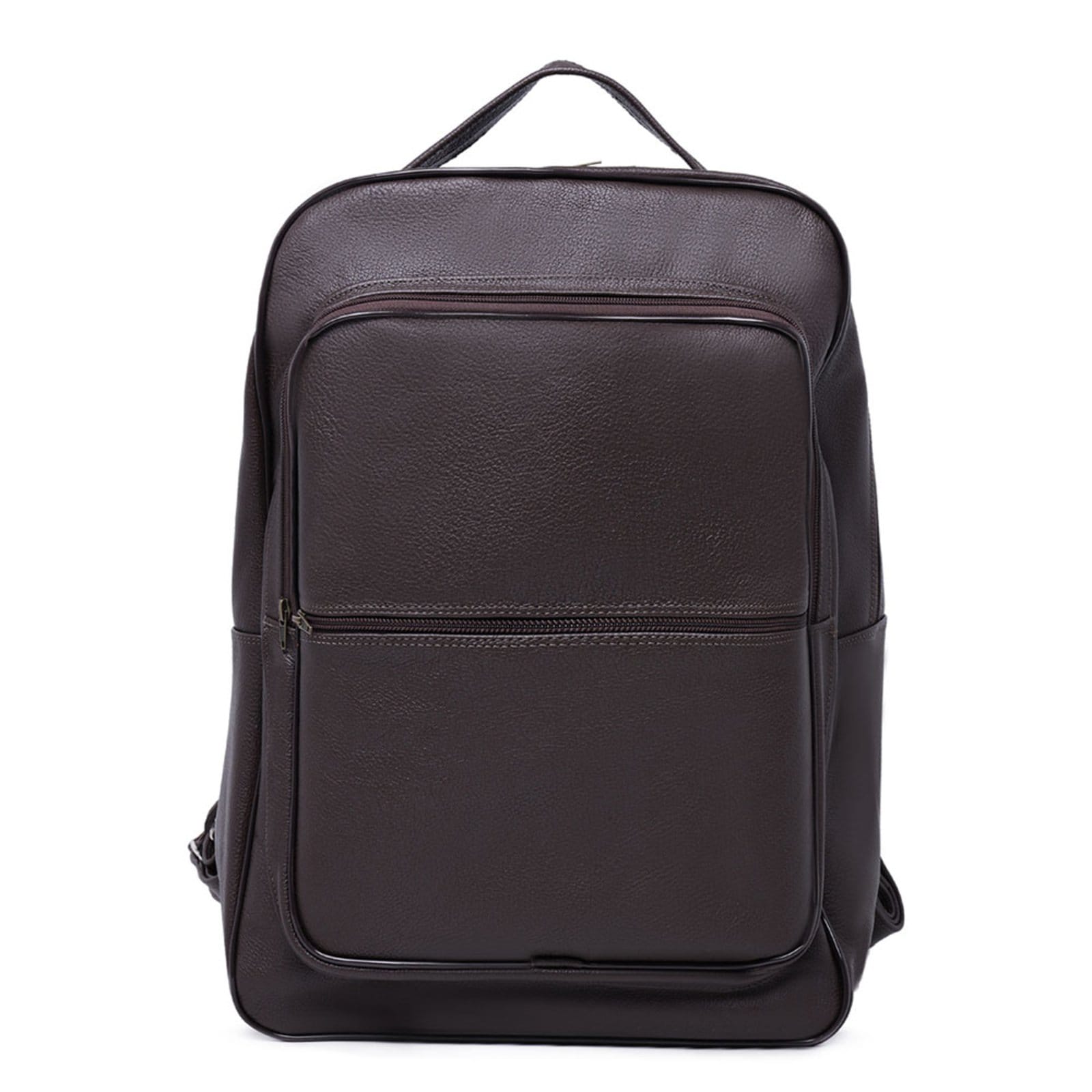 Vista 2 Mochila Executiva Masculina Para Notebook Pmt Couro Café MOC02_M Malbork marrom