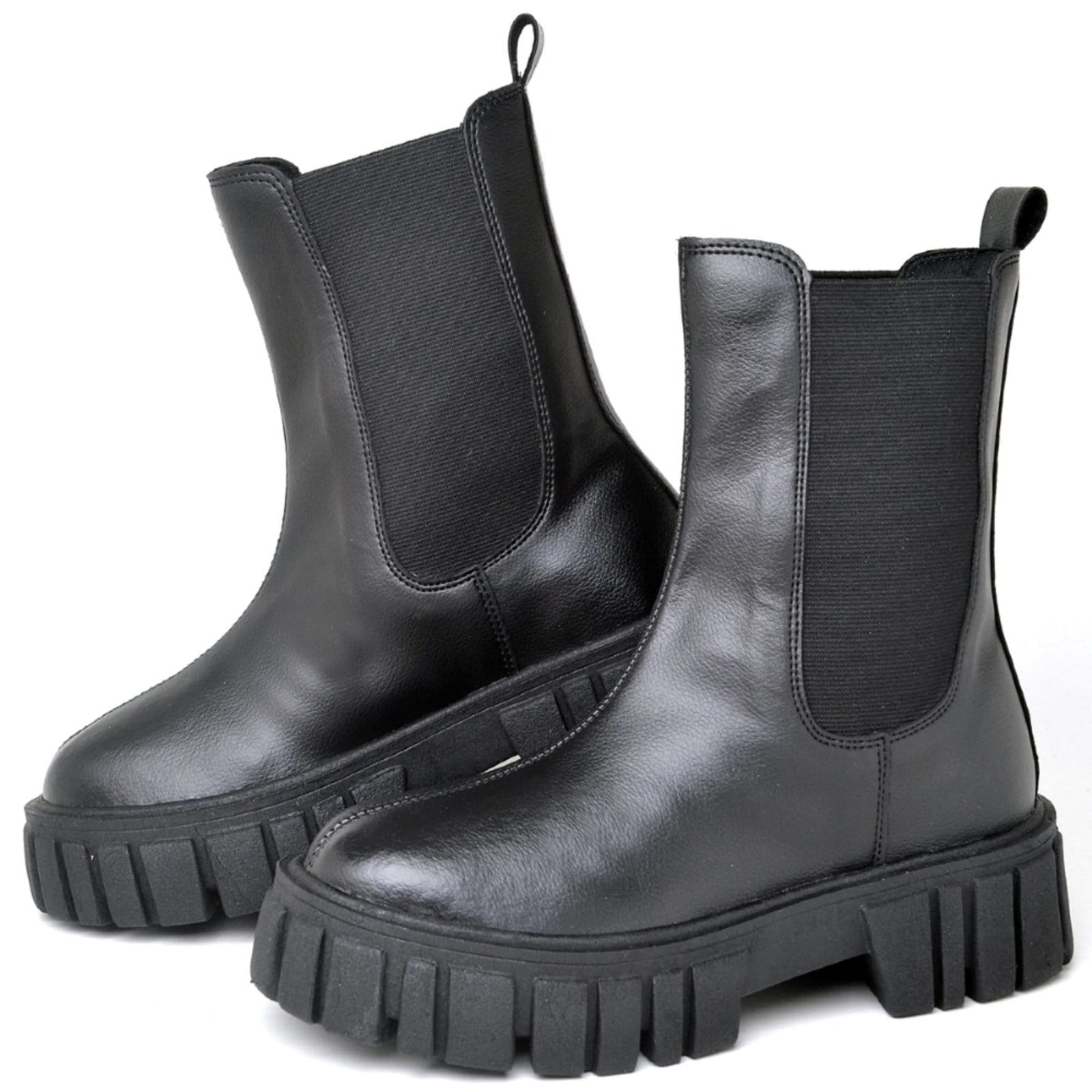 Vista 2 Bota Coturno Feminino Tratorada DUBUY 1506FG DUBUY preto