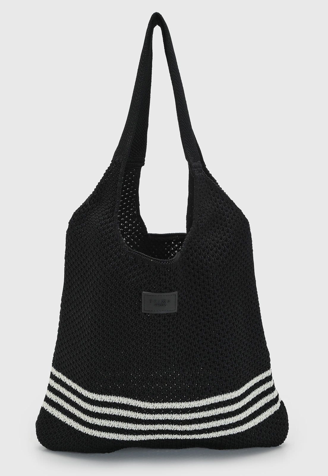 Bolsa Feminina Brizza Arezzo Trama Listras Preta