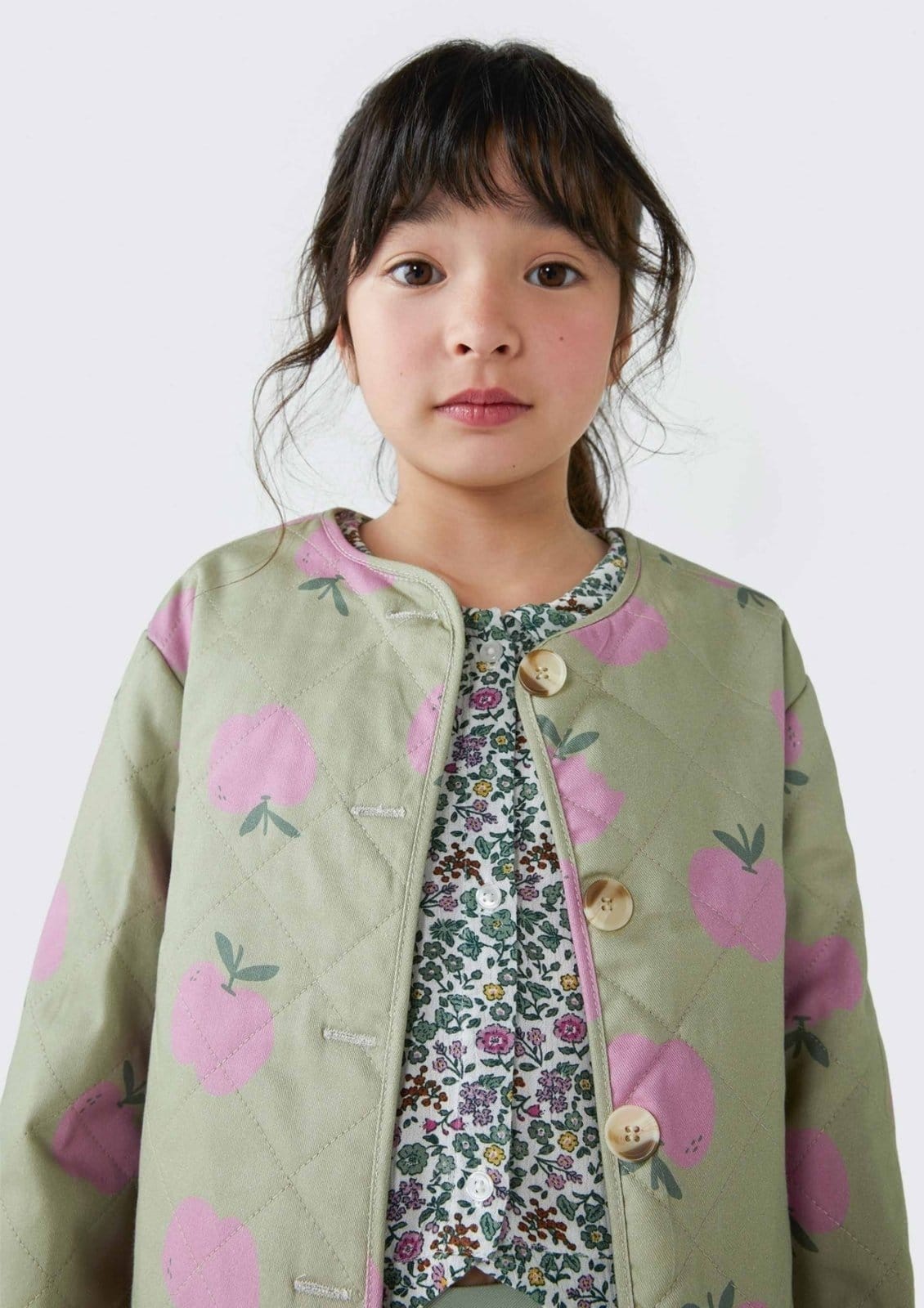 Vista 2 Infantil - Jaqueta Menina Em Matelassê Hering Hering Kids verde