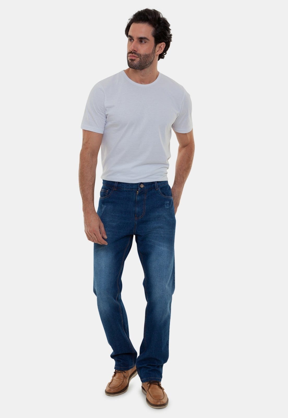 Calça Jeans Masculina Tradicional Lavagem Diferenciada Premium Original Fez