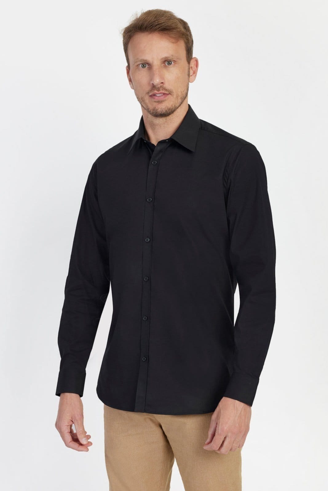Camisa Reg Social Com Elastano Preto