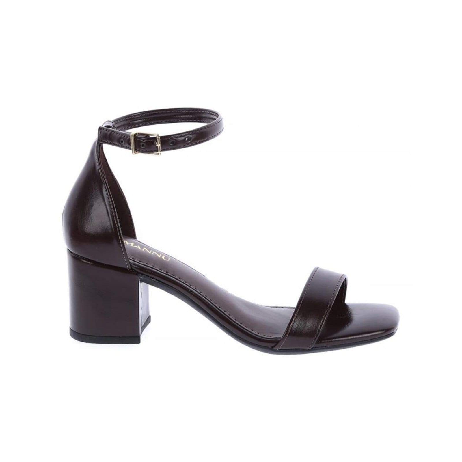 Vista principal Gisele - Sandália Feminina com Salto Bloco Médio Damannu Shoes marrom