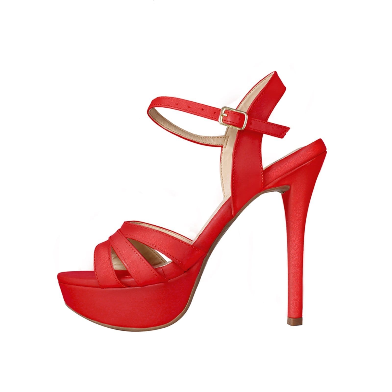 Vista 2 Meia Pata Salto Alto Fino 15cm Luiza Sobreira Vermelha Mod. 2254 Luiza Sobreira vermelho