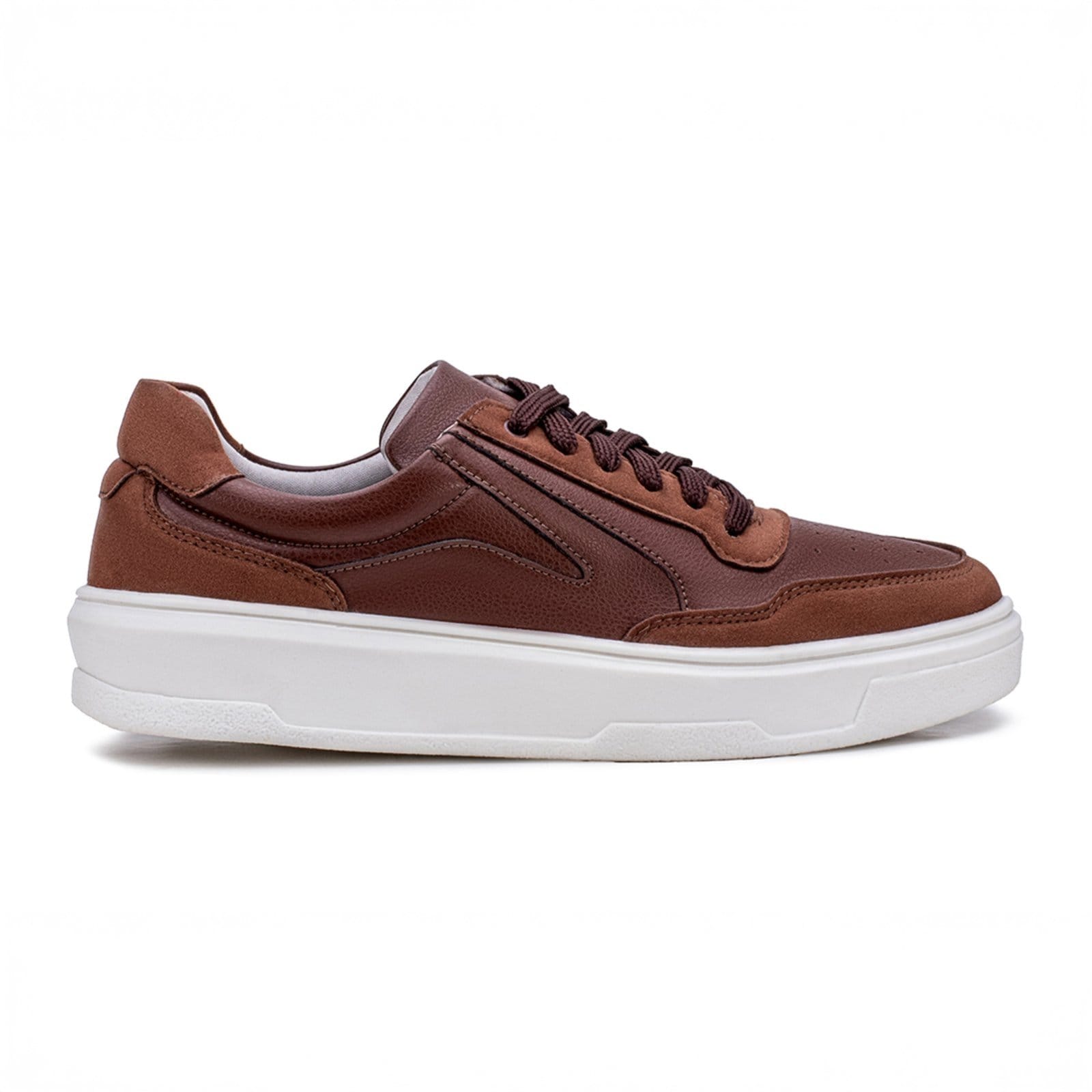 Vista 2 Tênis Casual Sapatenis Masculino Urbano Couro Leve Original Estilo Shoes marrom