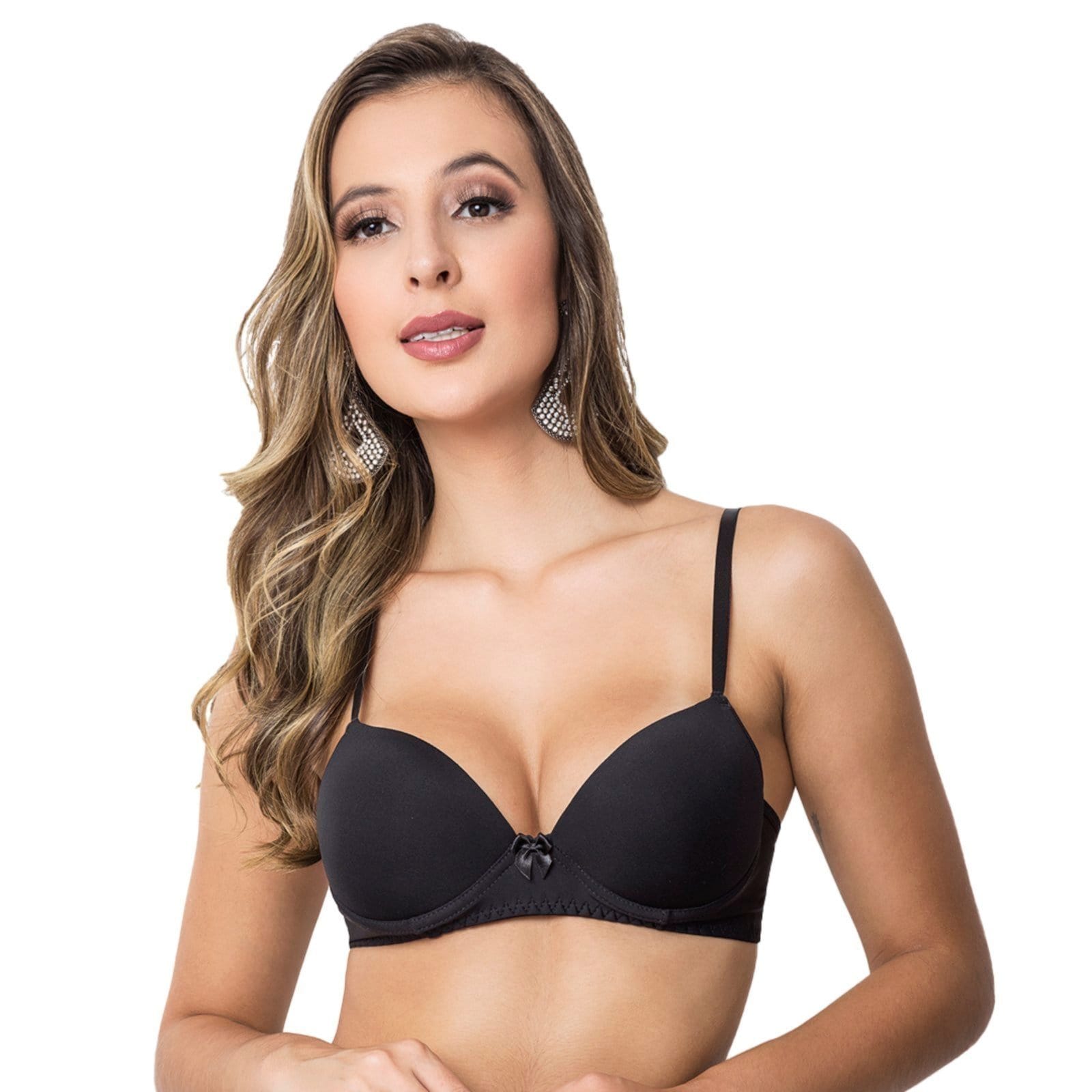 Sutiã Microfibra Gabi Lingerie Com Bojo Alças Reguláveis Moda Feminina