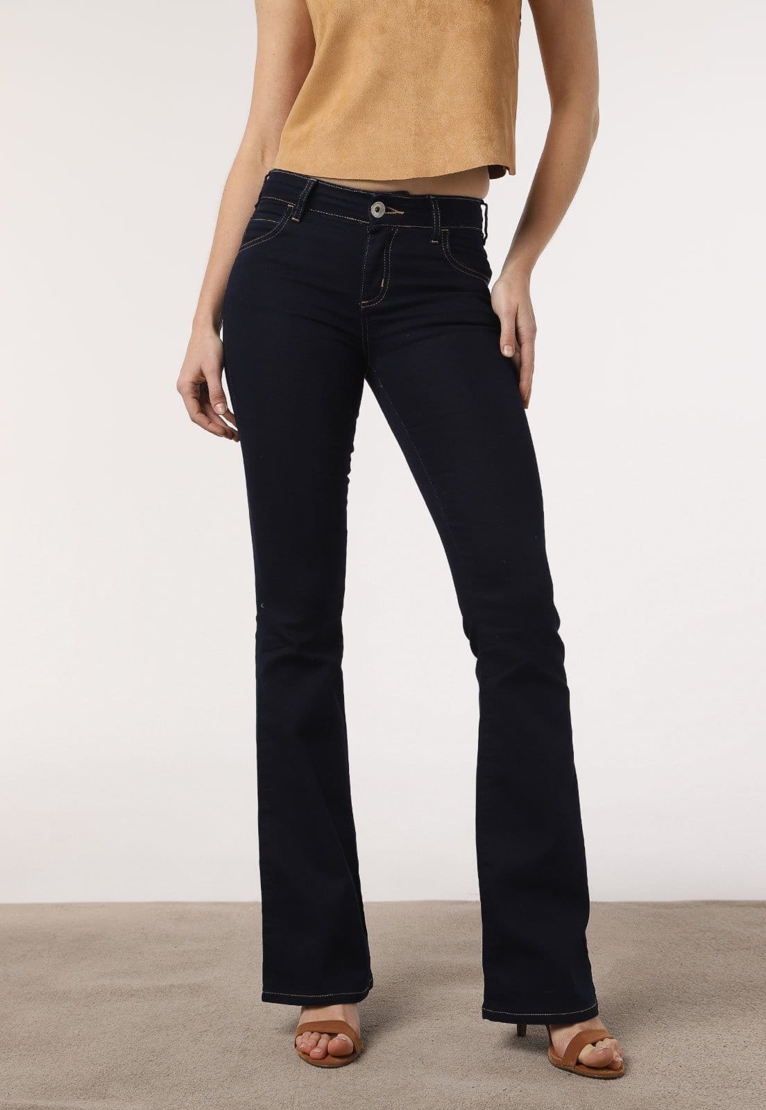 Calça Jeans Colcci Flare Lisa Azul-Marinho