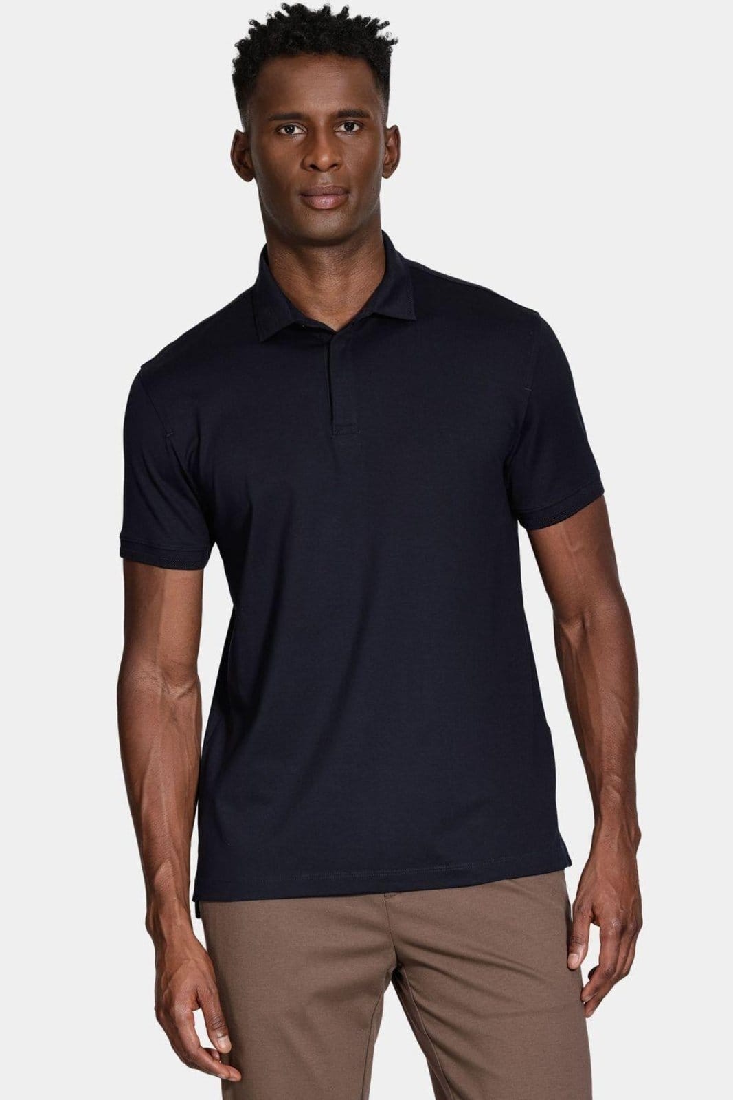 Vista 2 Polo Aramis Manga Curta de Algodão Pima Gaseado Navy Aramis azul navy