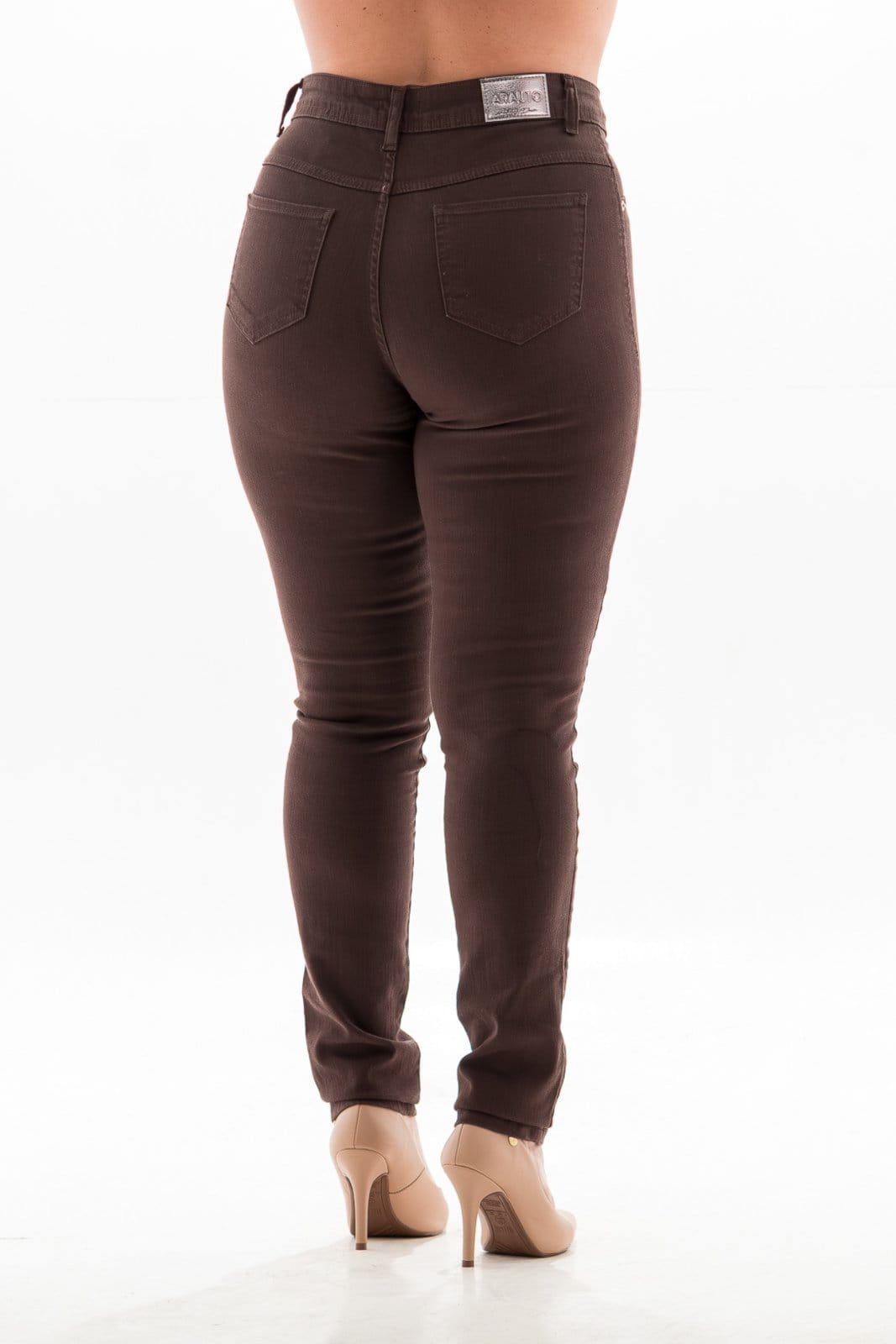 Vista 2 Calça Collor Feminina Arauto Hot Pants ARAUTO JEANS marrom