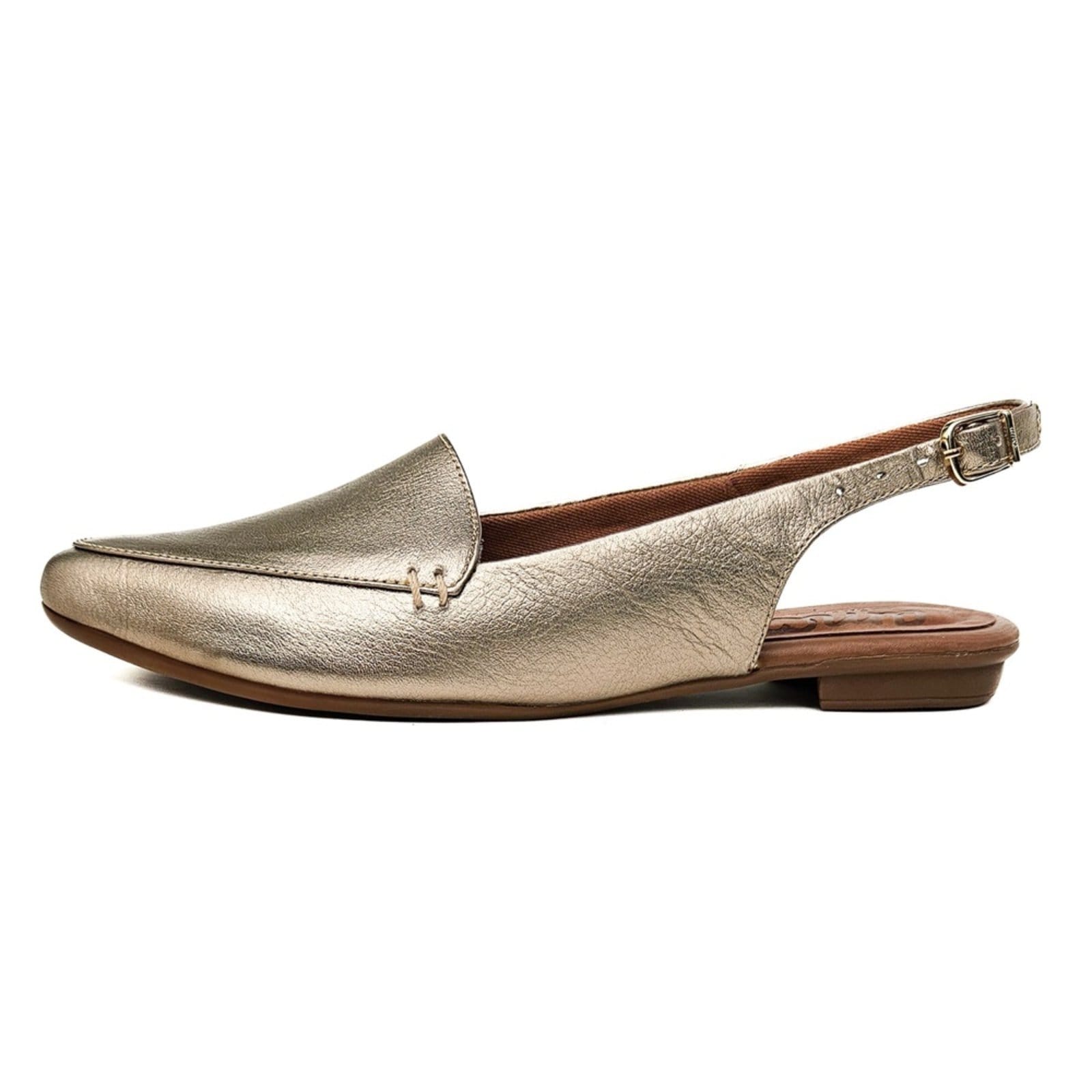 Vista 2 Sapatilha Slingback em Couro Amo Calçados Amo Calçados ouro velho