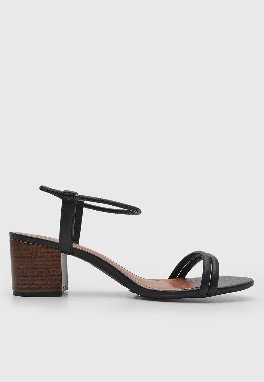 Vista 2 Sandália Feminina Santa Lolla Salto Bloco Média Preta Santa Lolla preto