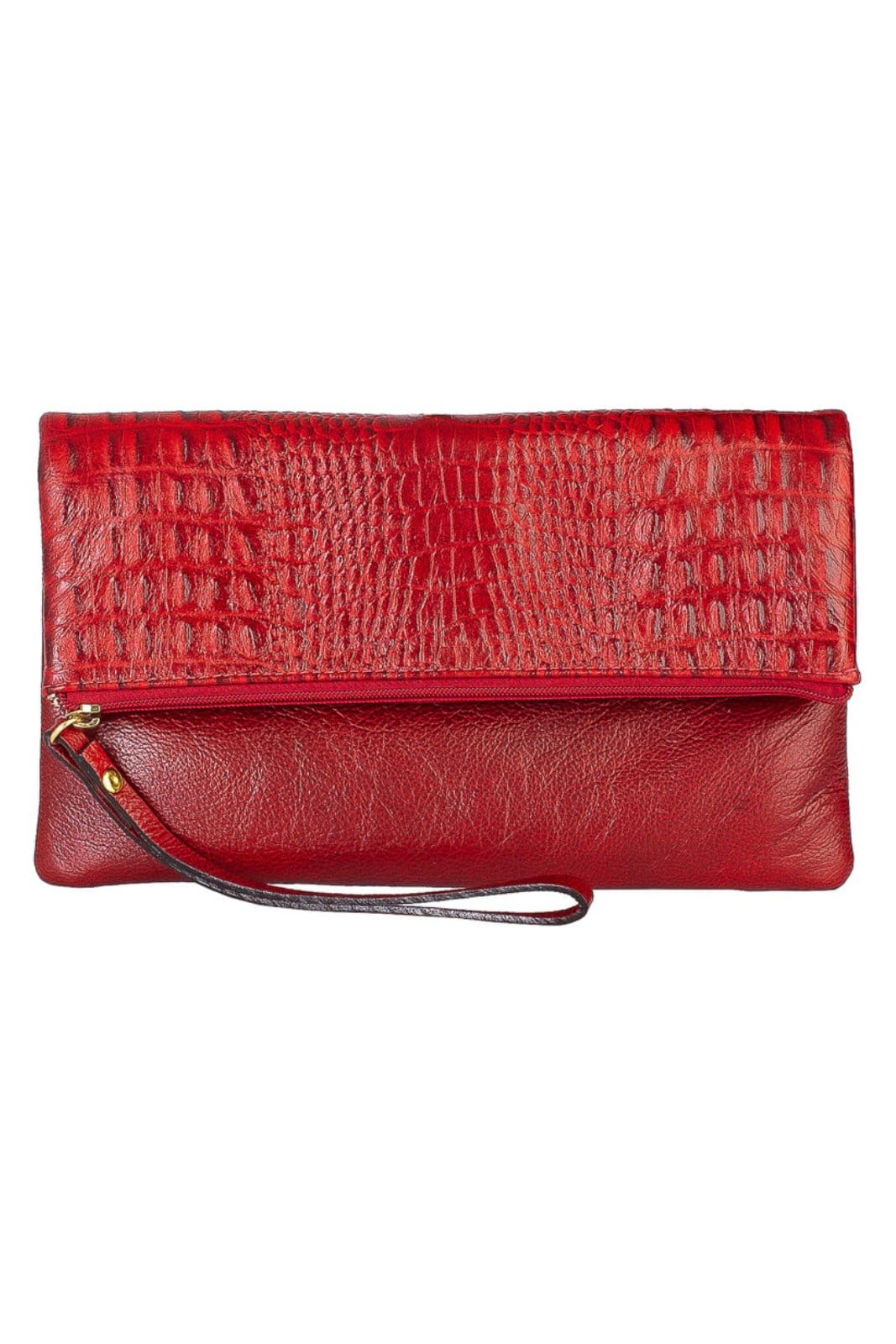 Clutch de couro croco Nikki