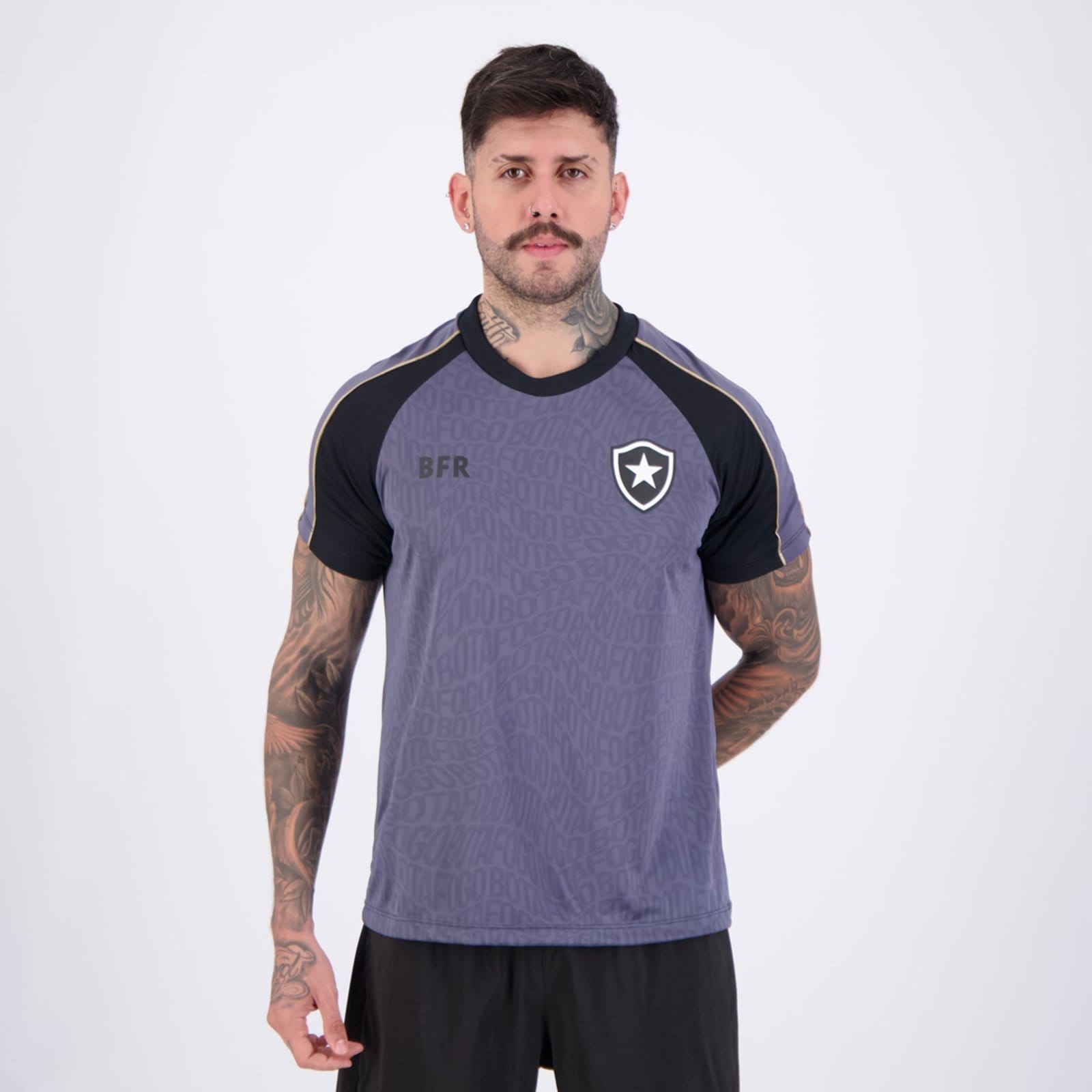 Vista principal Camisa Botafogo Cantar Preta braziline preto