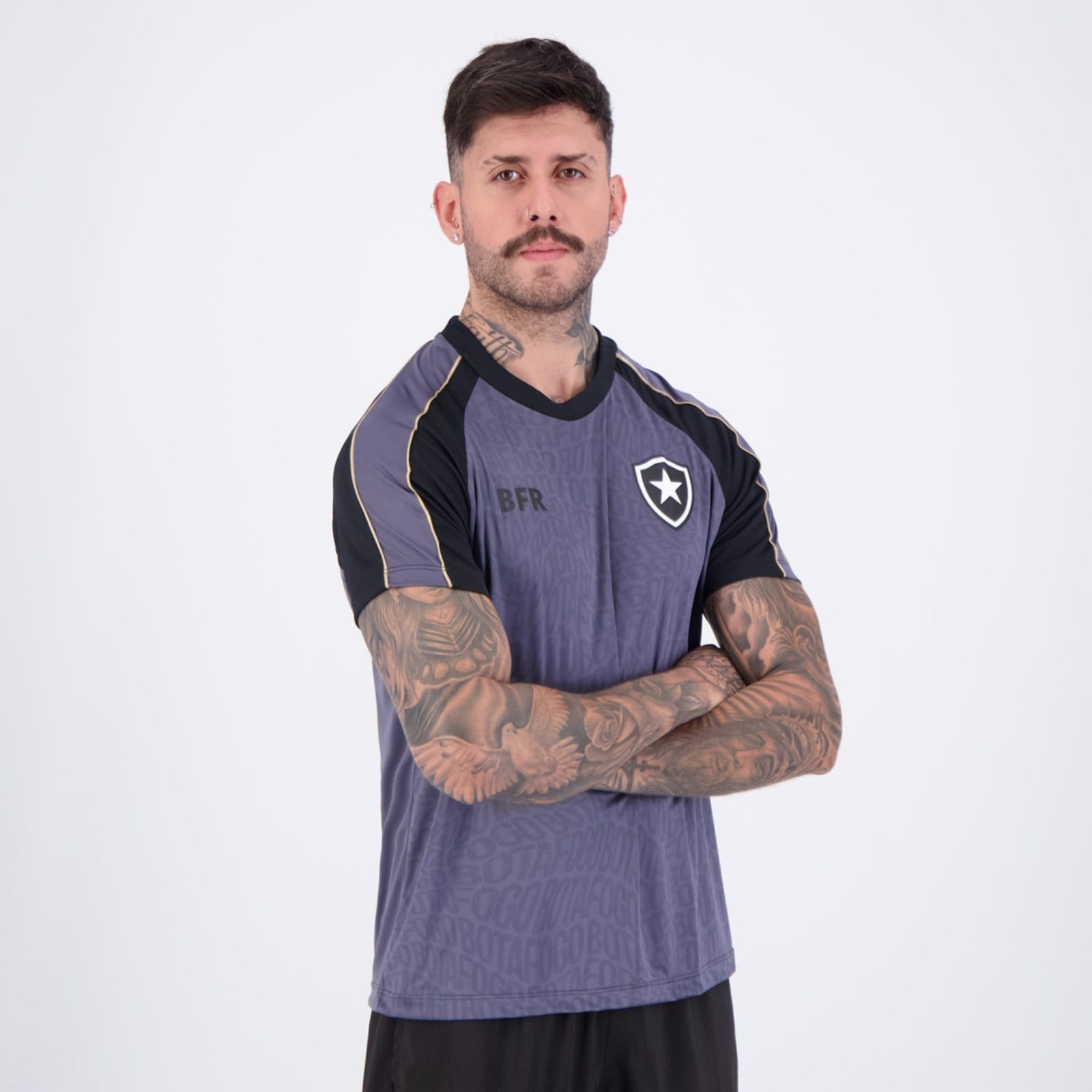 Vista 2 Camisa Botafogo Cantar Preta braziline preto