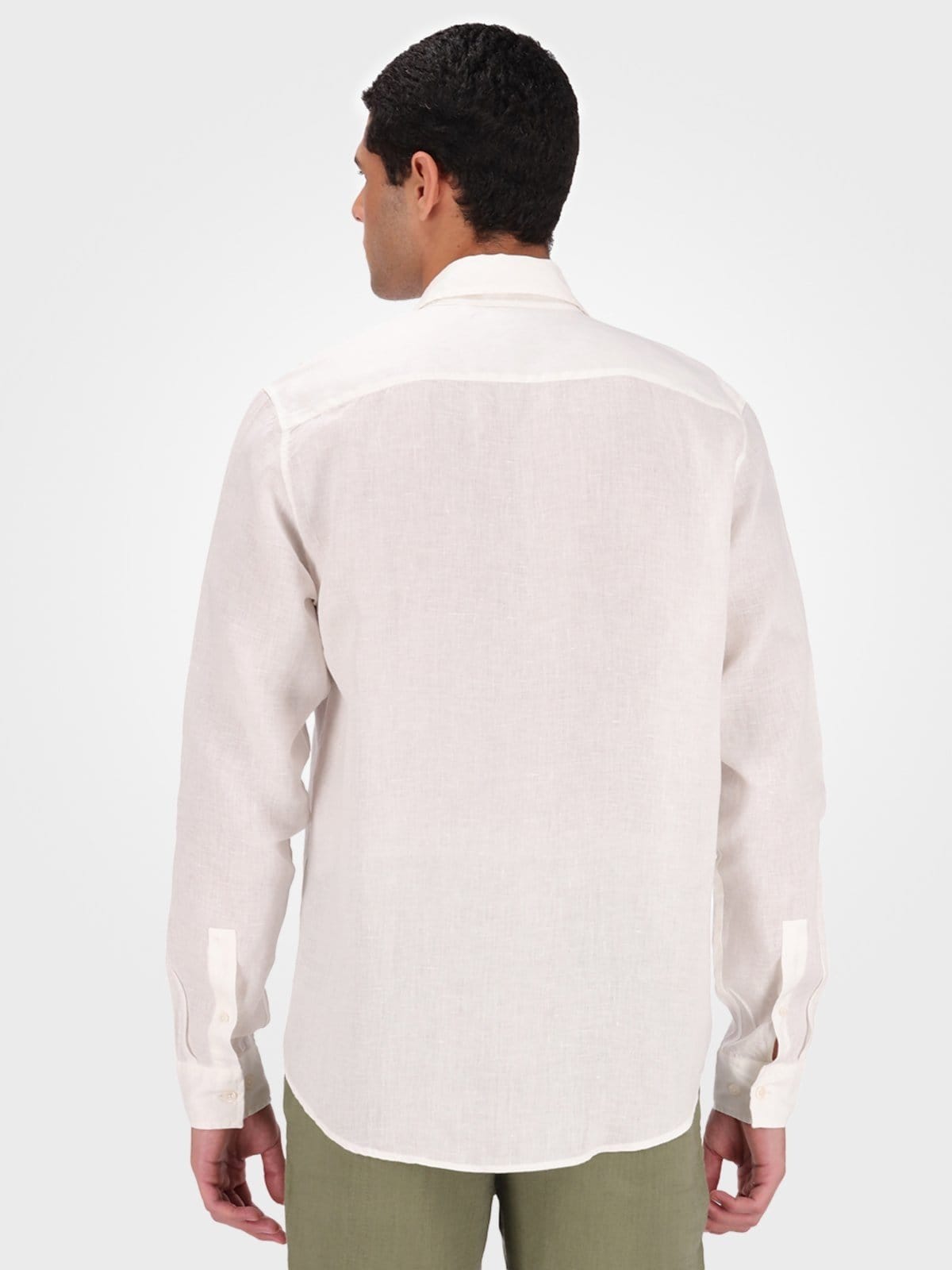 Camisa de Manga Longa Masculina em Linho Calvin Klein