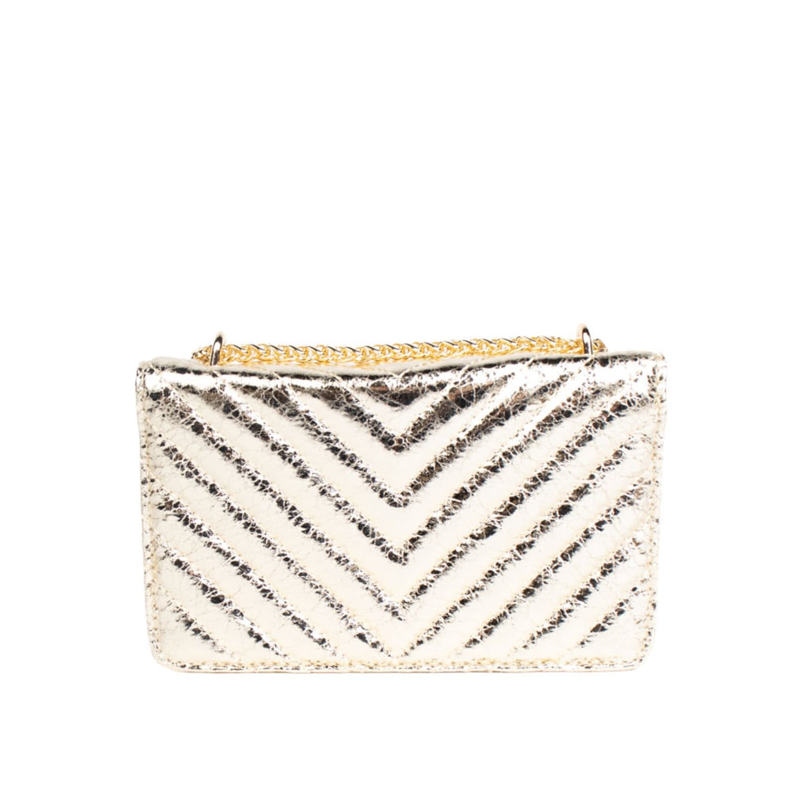 Vista 2 Bolsa Feminina Via Marte Tiracolo Matelasse Pequena VIA MARTE dourado