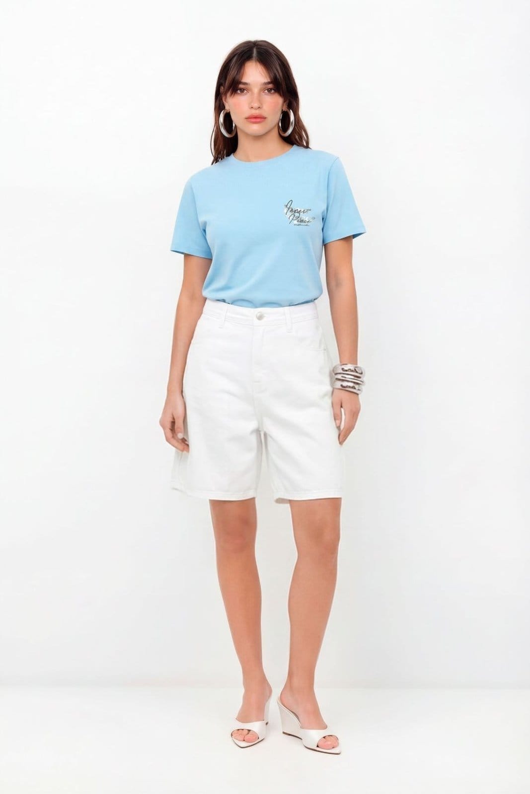 Bermuda Sarja Mom Cintura Alta Feminino