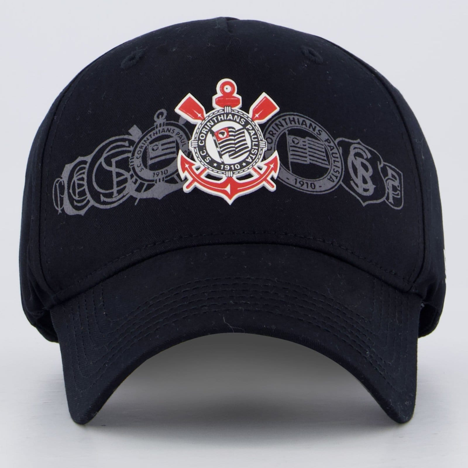 Vista 2 Boné Corinthians Americano Escudos Supercap preto