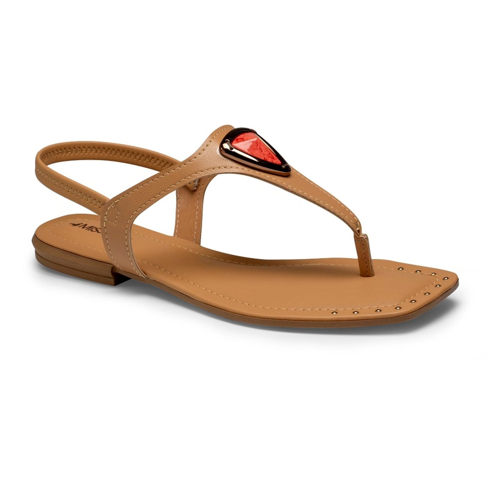 Vista principal Sandália Rasteira Mississipi MF323 Feminina - Nude MISSISSIPI caramelo nude