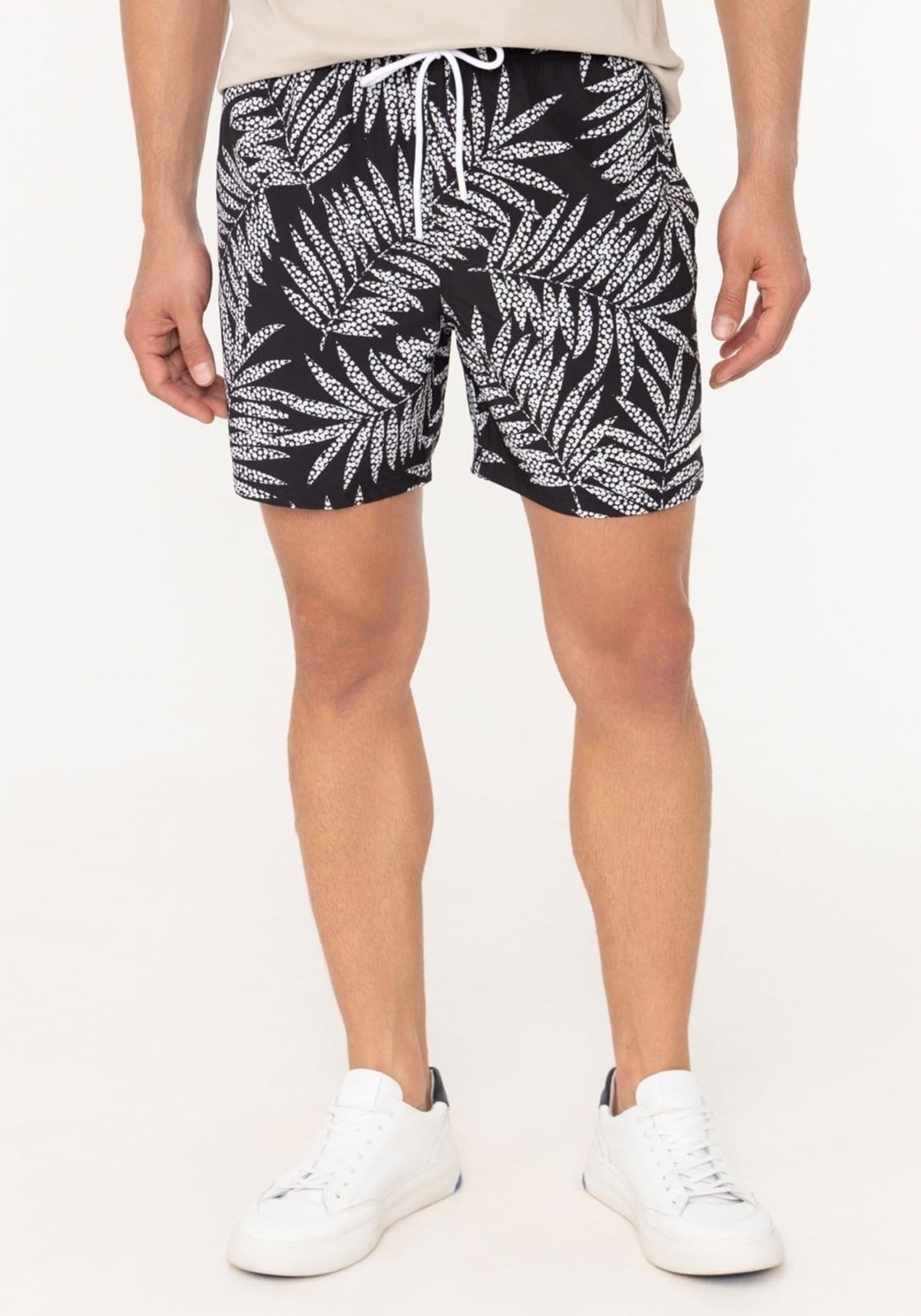 Shorts Masculino Estampado Com Bolsos E Elastano - 2