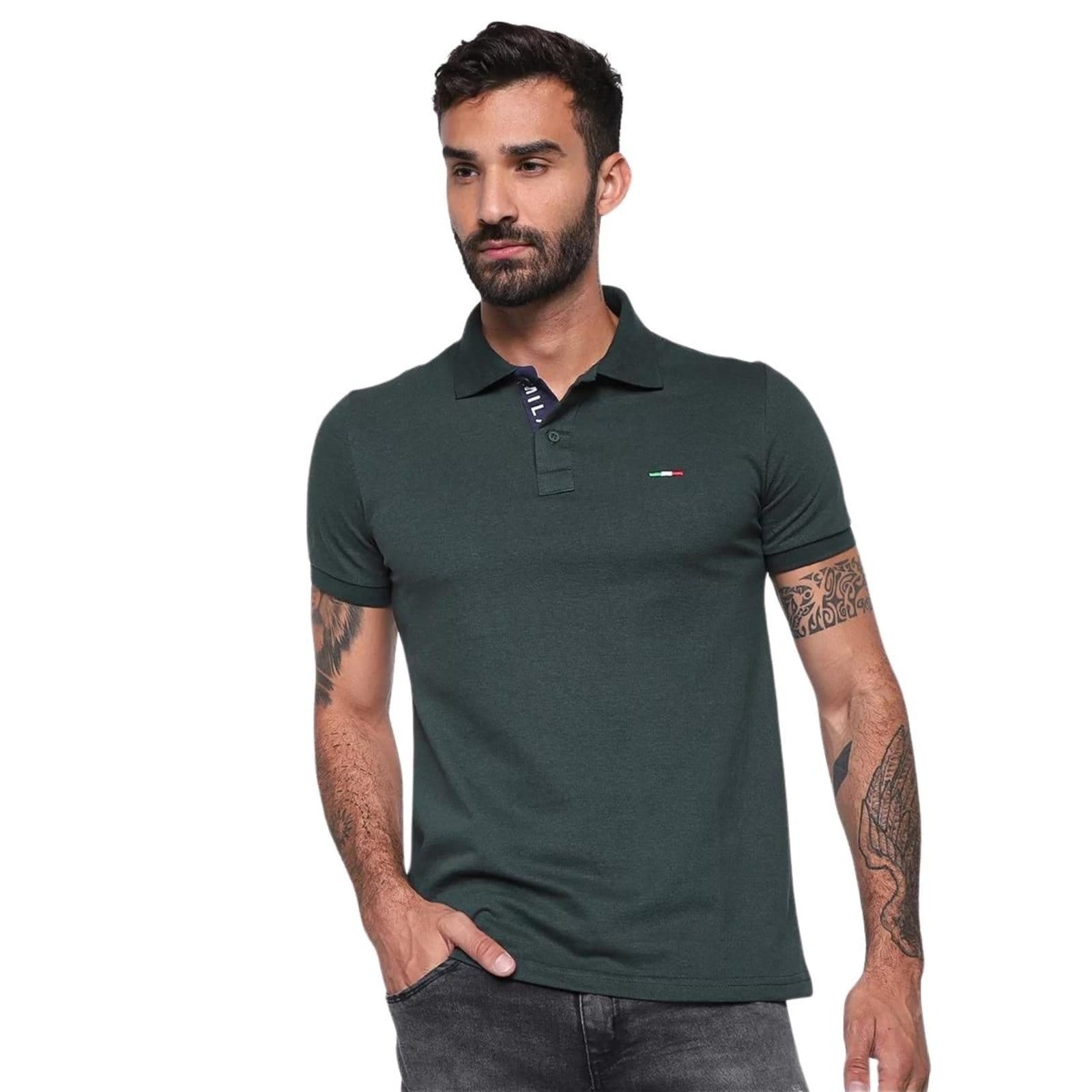 Camisa Polo FMF Masculina Básica Industrie Piquet no Estilo Tommy Bordado Itália Militar