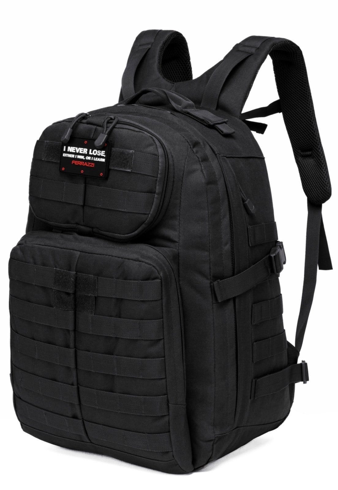 Vista 2 Mochila Masculina Viagem Notebook Camping Reforçada Bolsa Tática Militar Ferrazzi preto