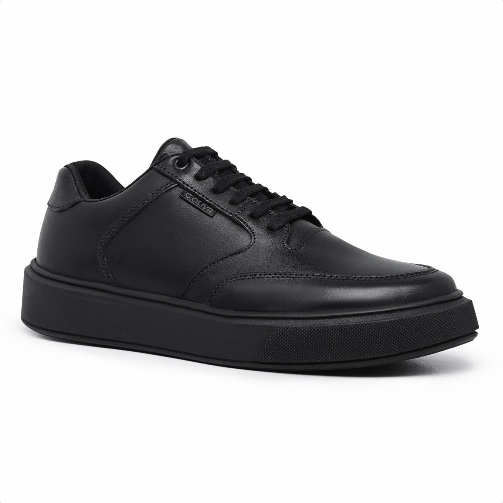 Vista 2 Tenis Sapatenis Lavini Couro Casual Casamento Sola Alta Black Lavini Shoes preto black