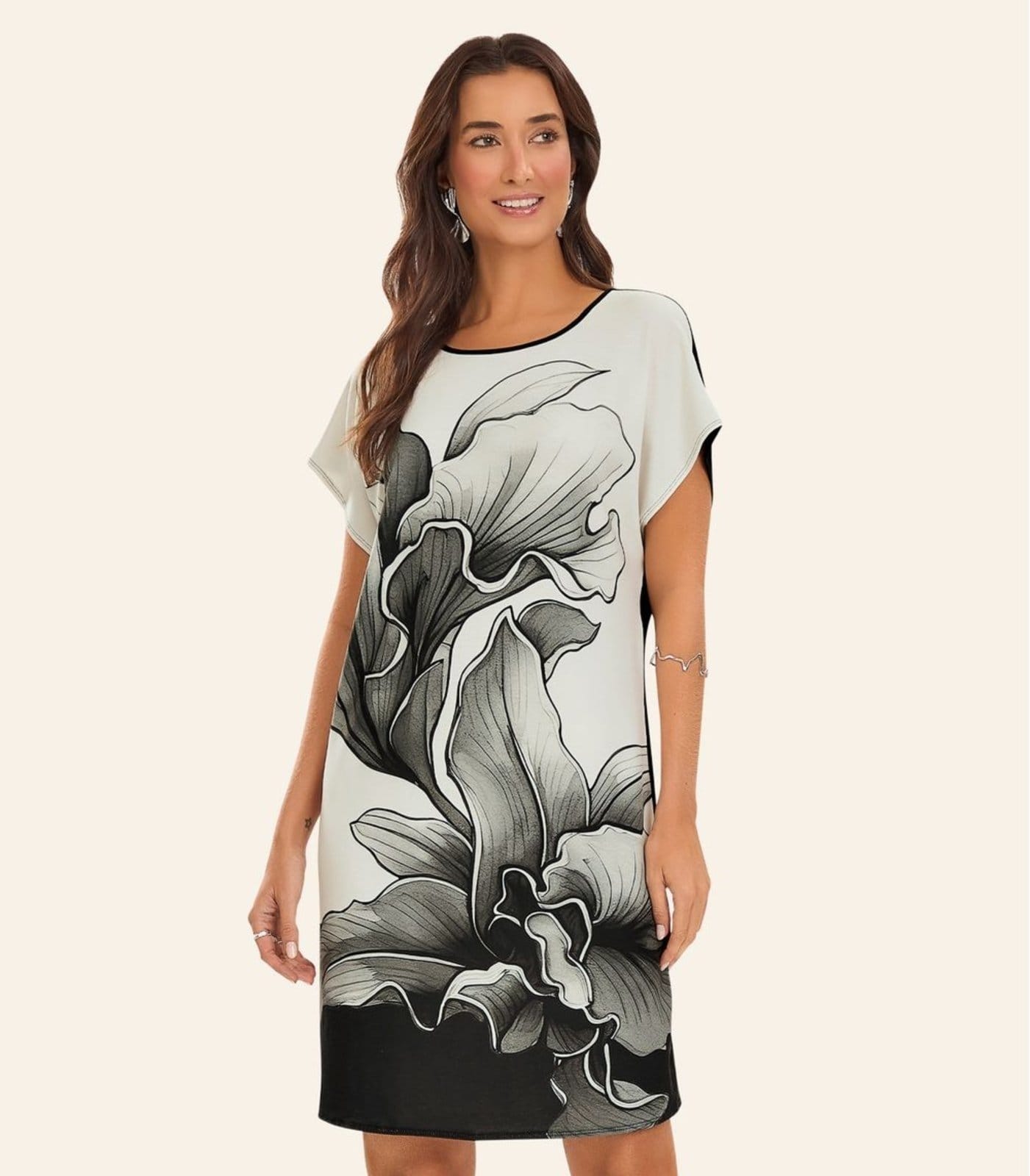 Vista principal Vestido Curto Feminino Poly Flex Rovitex Rovitex preto