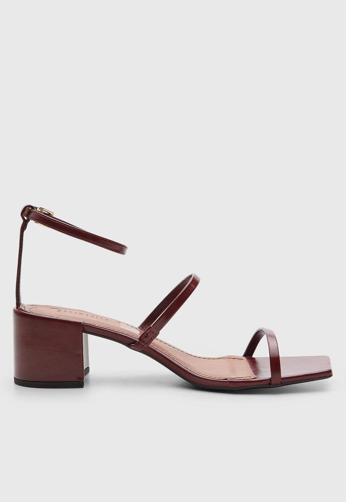 Vista 2 Sandália Feminina Santa Lolla Salto Médio Bloco Santa Lolla vinho