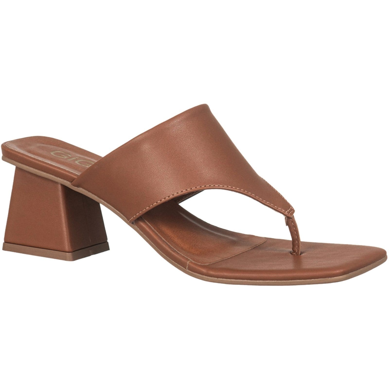 Vista 2 Tamanco De Dedo Gigil Sandália Salto Geométrico Grosso Gigil caramelo/marrom