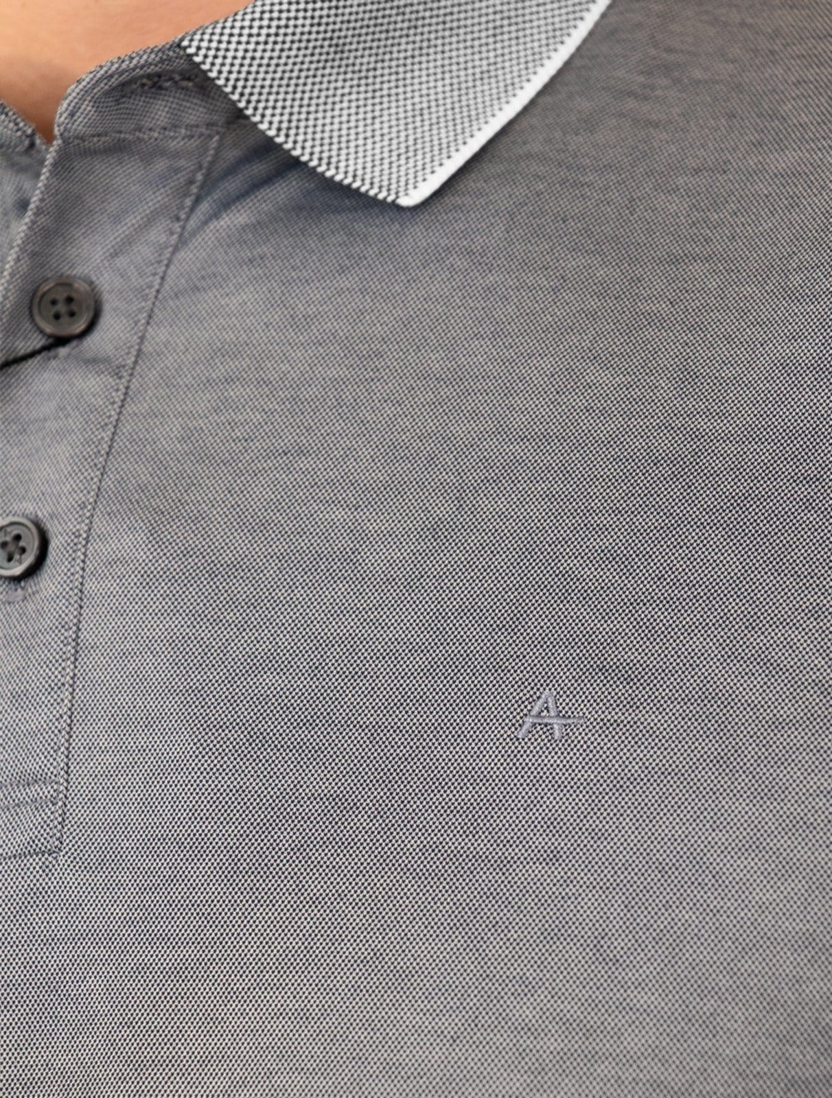 Vista 2 Polo Aramis Masculina Interlock Pima Maquinetada Aramis azul marinho