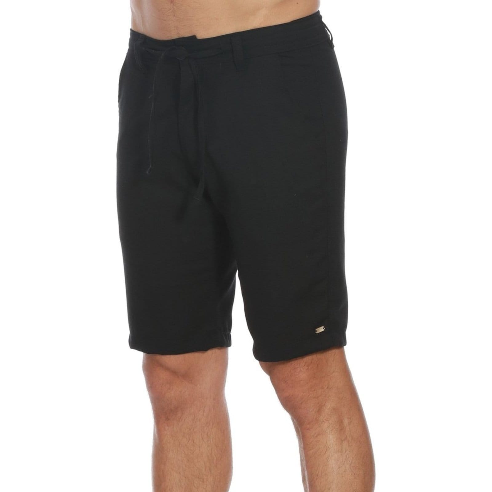 Vista principal Bermuda Masculina Passeio Linho Conforto VLCS VLCS VIOLAÇÕES preto