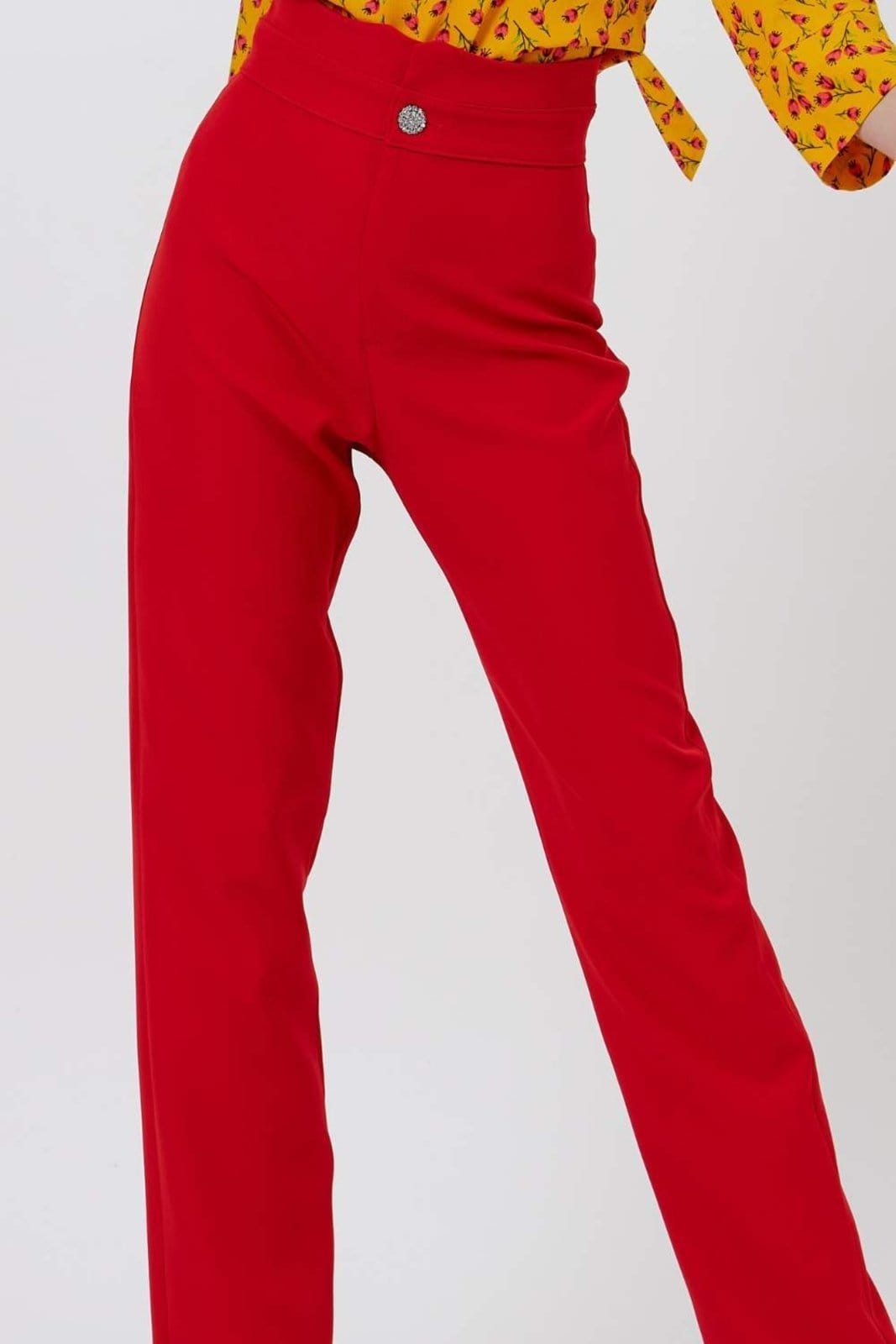 Vista 2 Calça Vanibele Alfaiataria Vermelha Vanibele vermelho