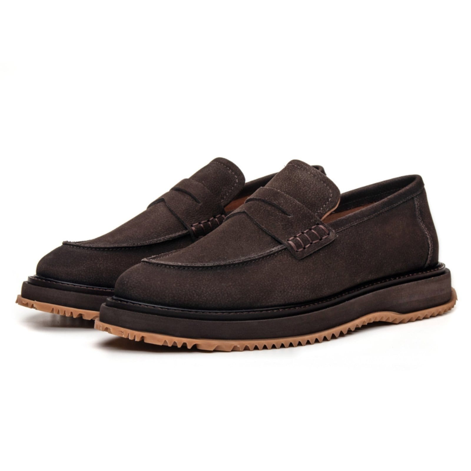 Vista 2 Sapato Loafer London Coronello Premium em Couro Selaria Café Coronello marrom