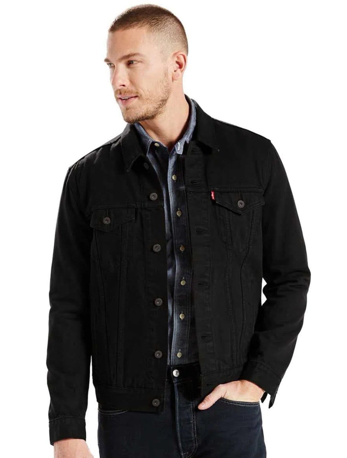 Jaqueta Levis Jeans Masculina Trucker Preta