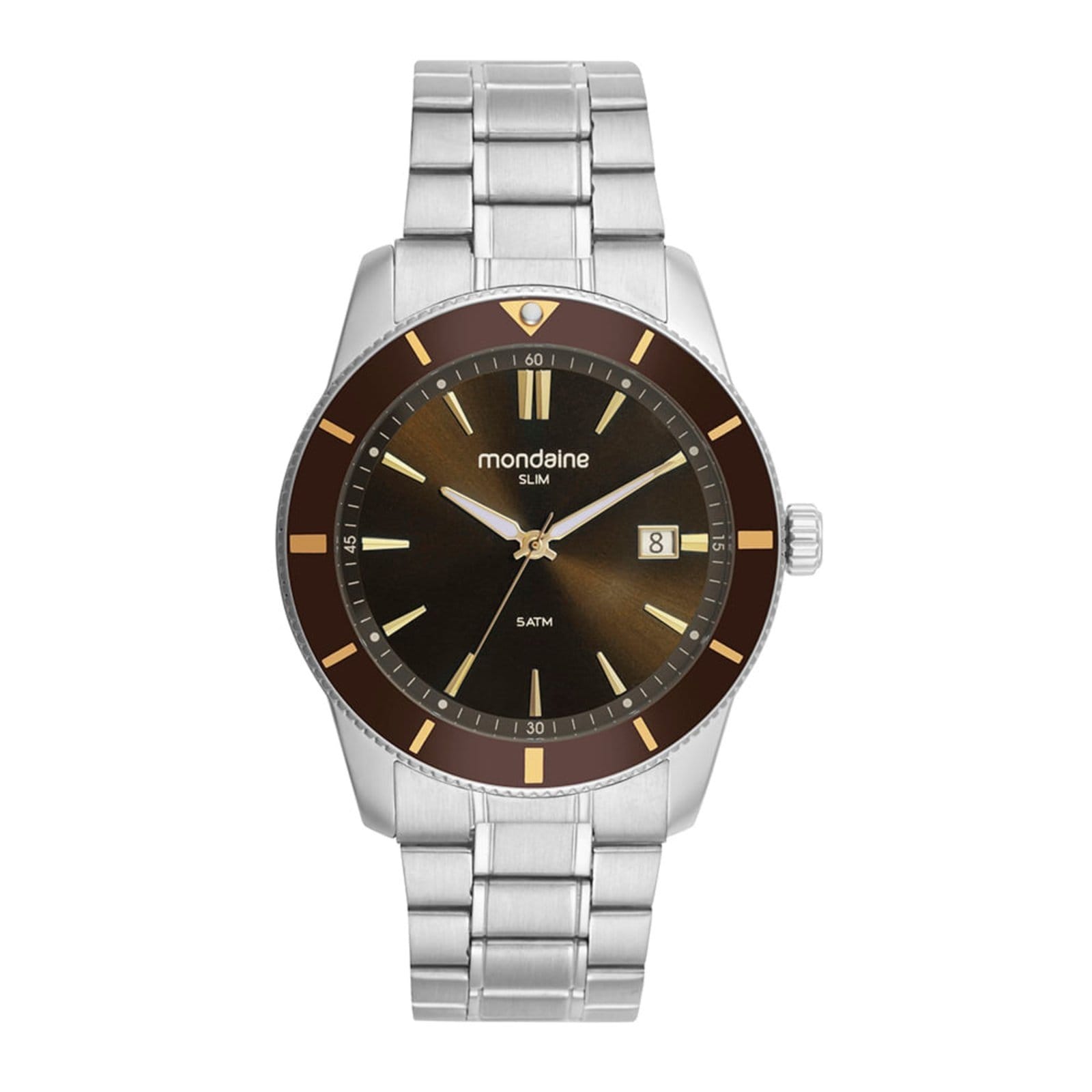 Vista principal Relógio Masculino Mondaine Calendário Slim Mondaine prata