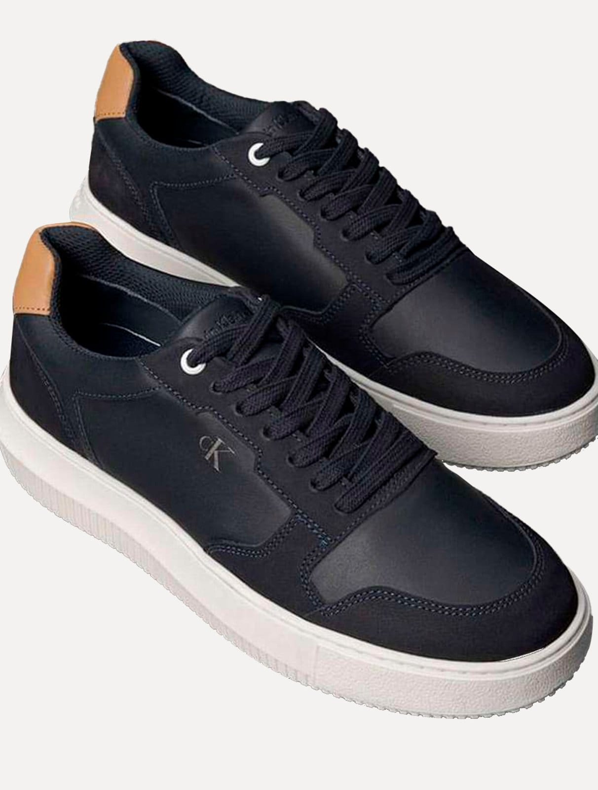 Vista 2 Tênis Calvin Klein Jeans Masculino Baixo Chunky Layers Calvin Klein azul marinho