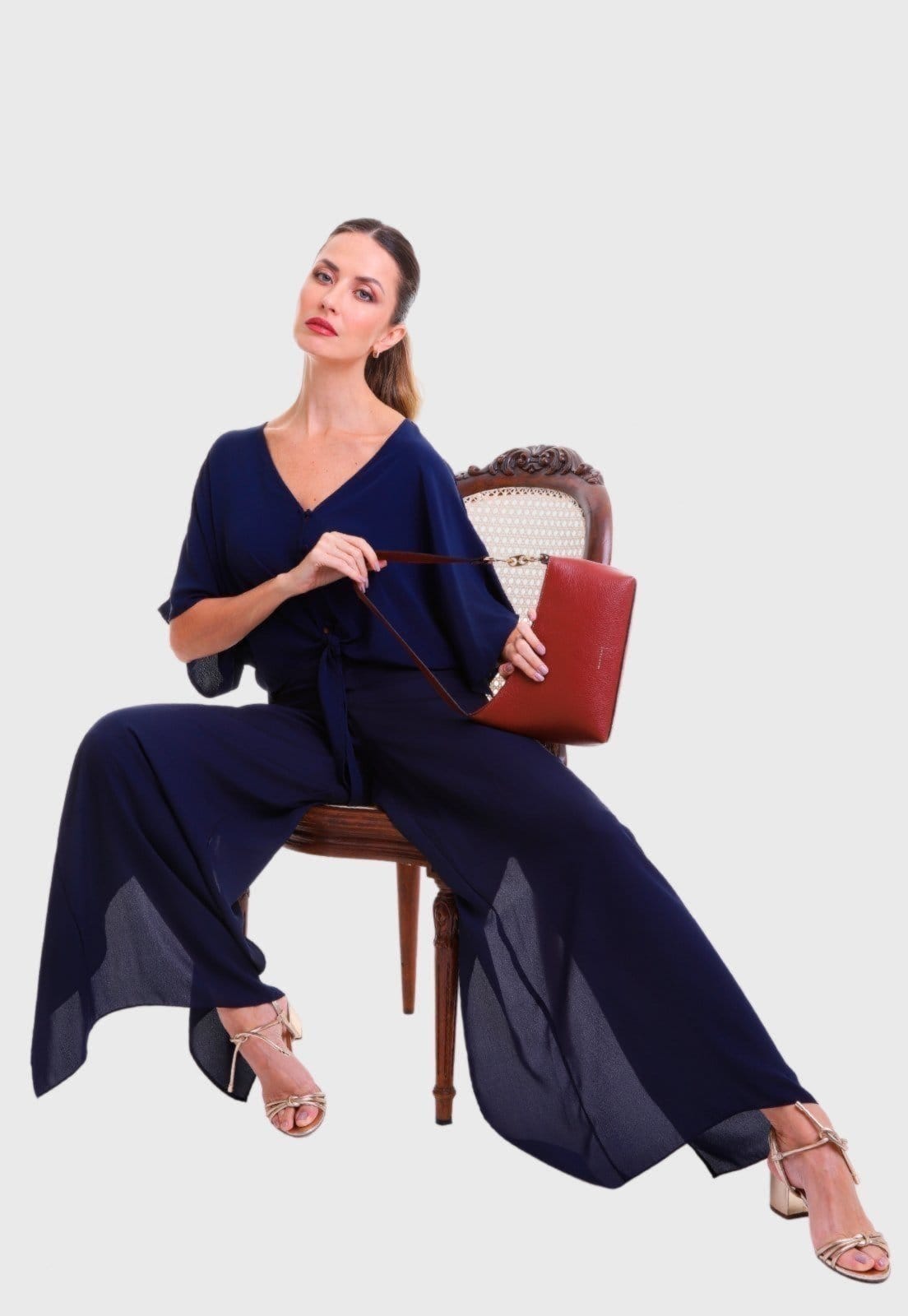 Vista 2 Bolsa Shoulder Couro Mariart Lírio Terracota Mariart bordô