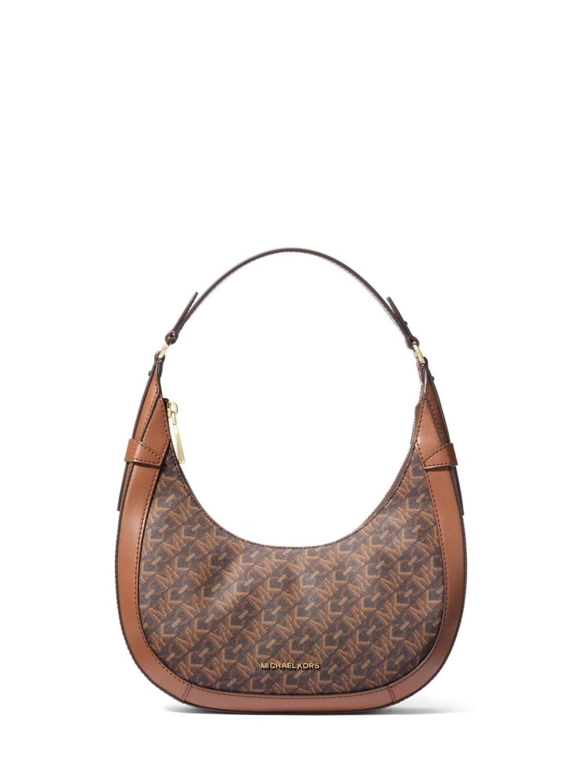 Vista principal Bolsa De Ombro Preston Logo Pequena 30S4g0pl5i227 Michael Kors marrom