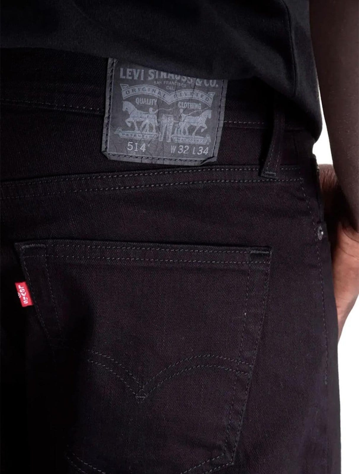 Vista 2 Calça Jeans Levis 514 Straight Preta Levis preto