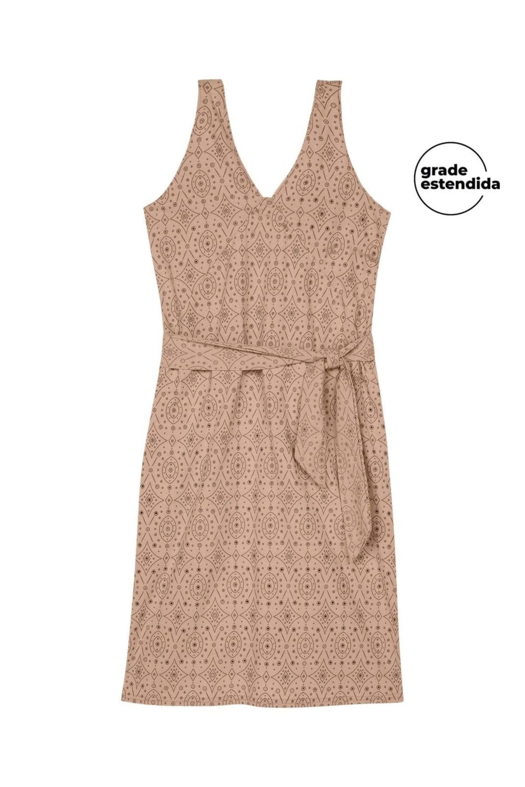 Vestido Midi Feminino Devorê Com Faixa Marialícia