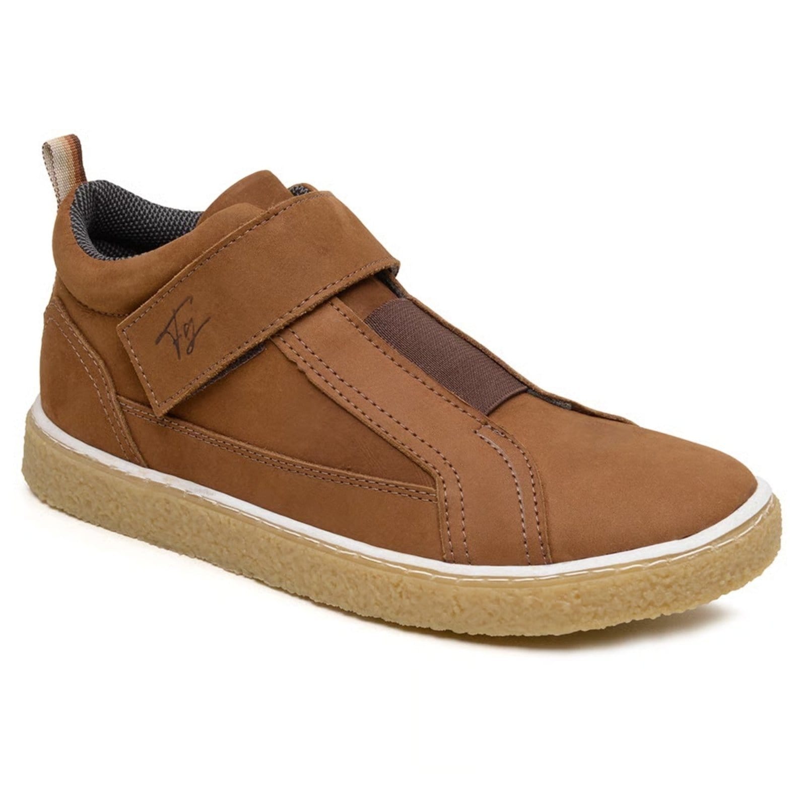 Vista principal Tênis Masculino Cano Alto Em Couro Legítimo Sola Borracha Conforto Casual Terra super shoes marrom