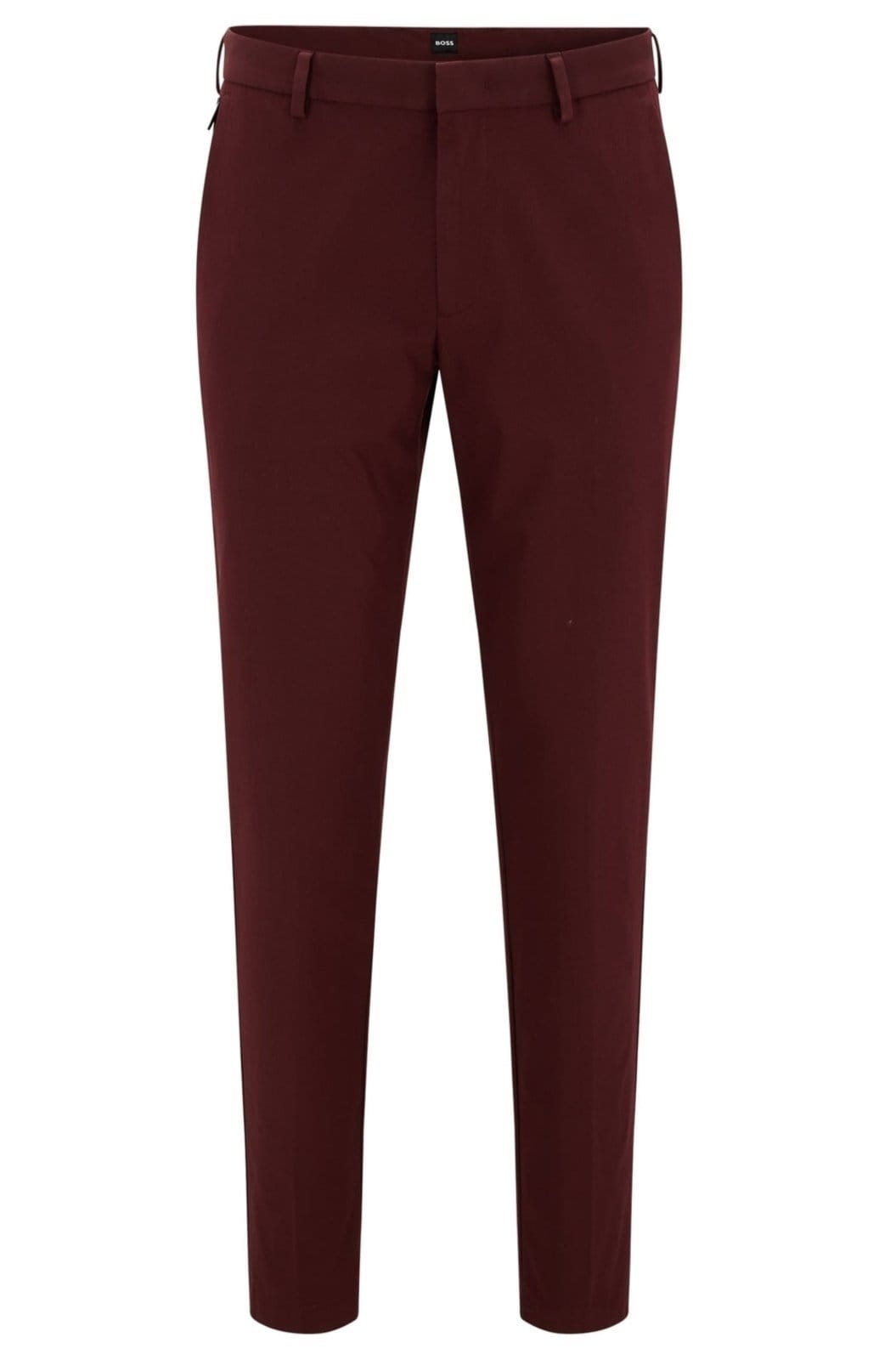 Calça Slim Fit Com Pregas Frontais Em Mistura De Algodão