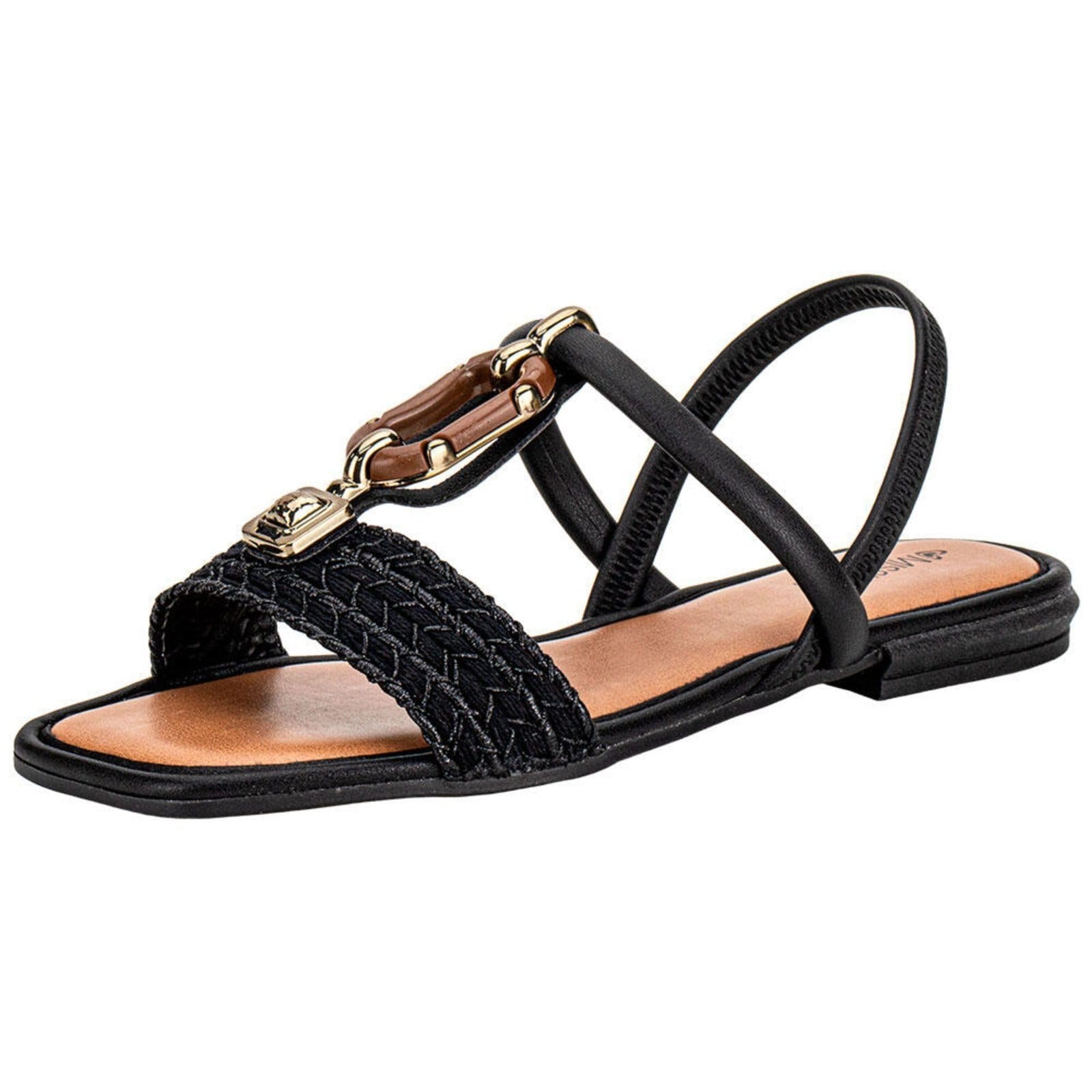Vista principal Sandália Feminina Flat Mississipi Mf302 0643302 MISSISSIPI preto